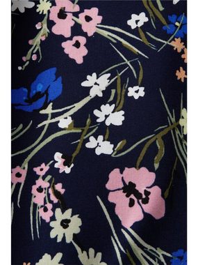 Esprit Kurzarmbluse Florale Bluse mit geschlitztem Ausschnitt