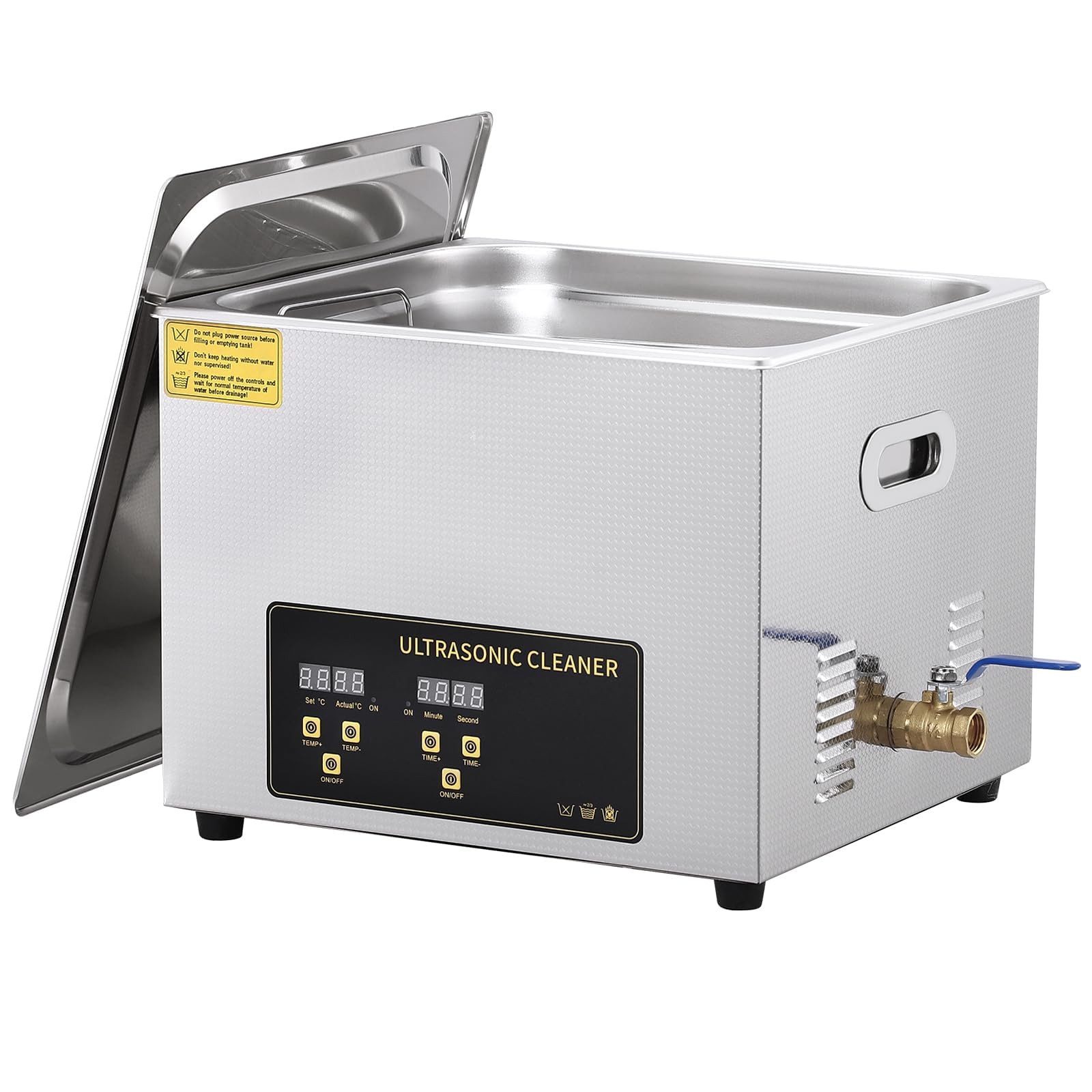 GarveeMore Ultraschallreiniger aus Edelstahl, für Brillen/Schmuck/Uhren, 10L, digitales Bedienfeld, Timer 0-30 Min, Heizung bis 80°C, 40kHz, 240W