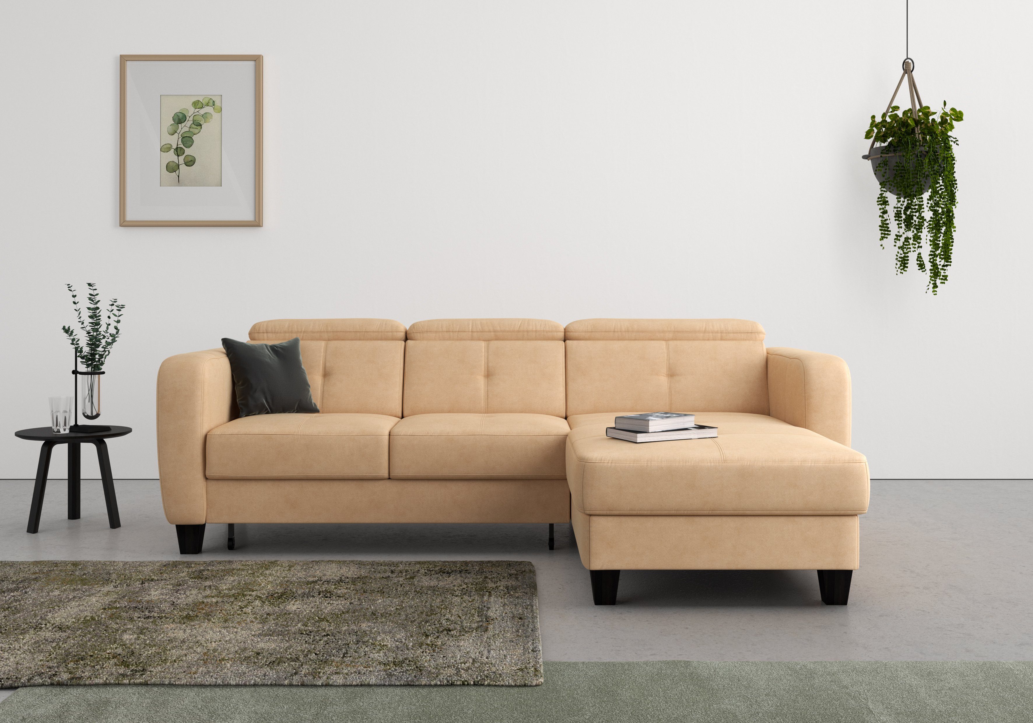 sit&more Ecksofa "Belluci L-Form" inklusive Federkern, wahlweise mit Bettfu günstig online kaufen