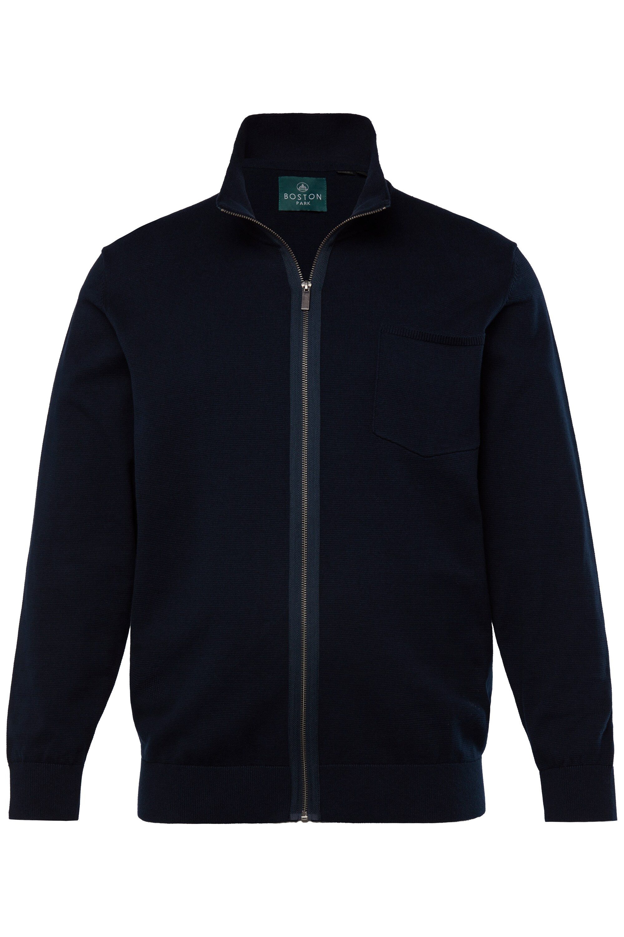 Poloshirt Strickjacke FLEXLASTIC® Stehkragen Zipper