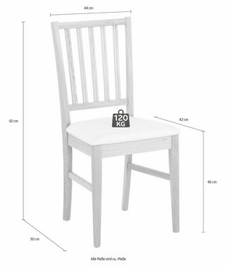 Home affaire Esszimmerstuhl Ruanda Holzstuhl (Set, 2 St), im 2er, 4er oder 6er-Set, Küchenstuhl
