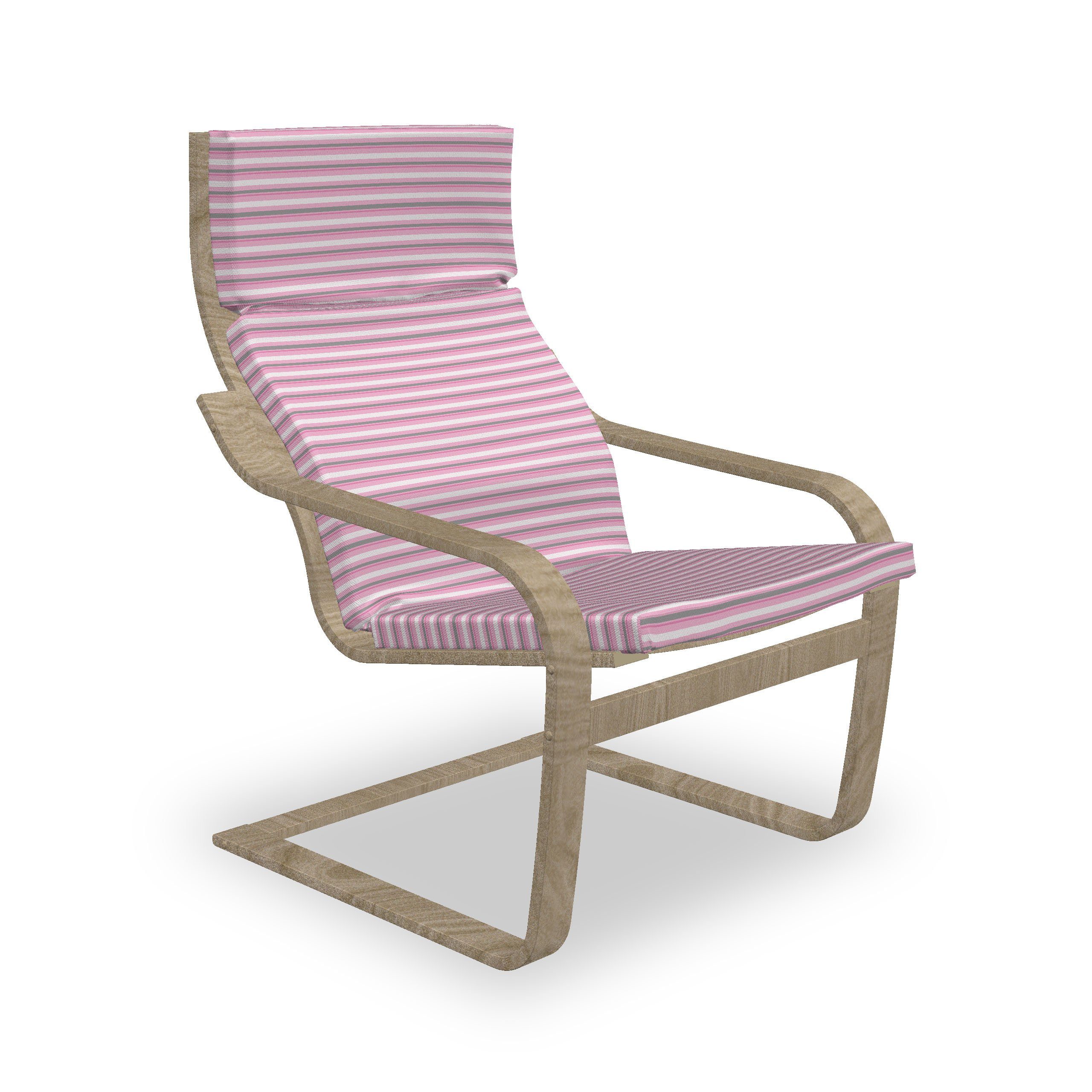 Abakuhaus Stuhlkissen Sitzkissen mit Stuhlkissen mit Hakenschlaufe und Reißverschluss, Geometrisch Pink Tones Stripes | Stuhlkissen