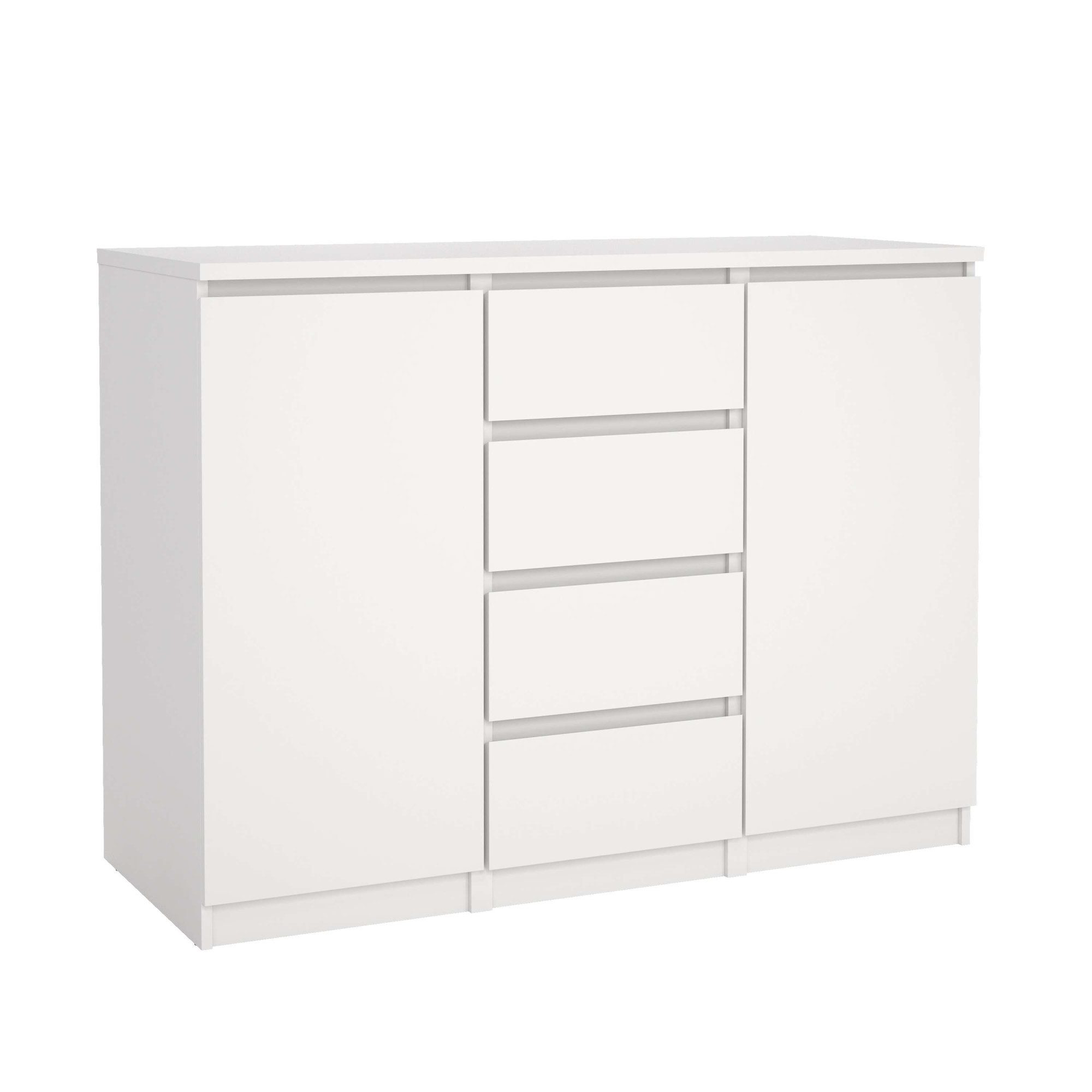 Home affaire Kommode Naia, Sideboard, 4 Schubladen, 2 Türen, Aufbewahrung, grifflose Front, Mit Einlegeböden, modern, skandinavisches Design, in mehrere Farben