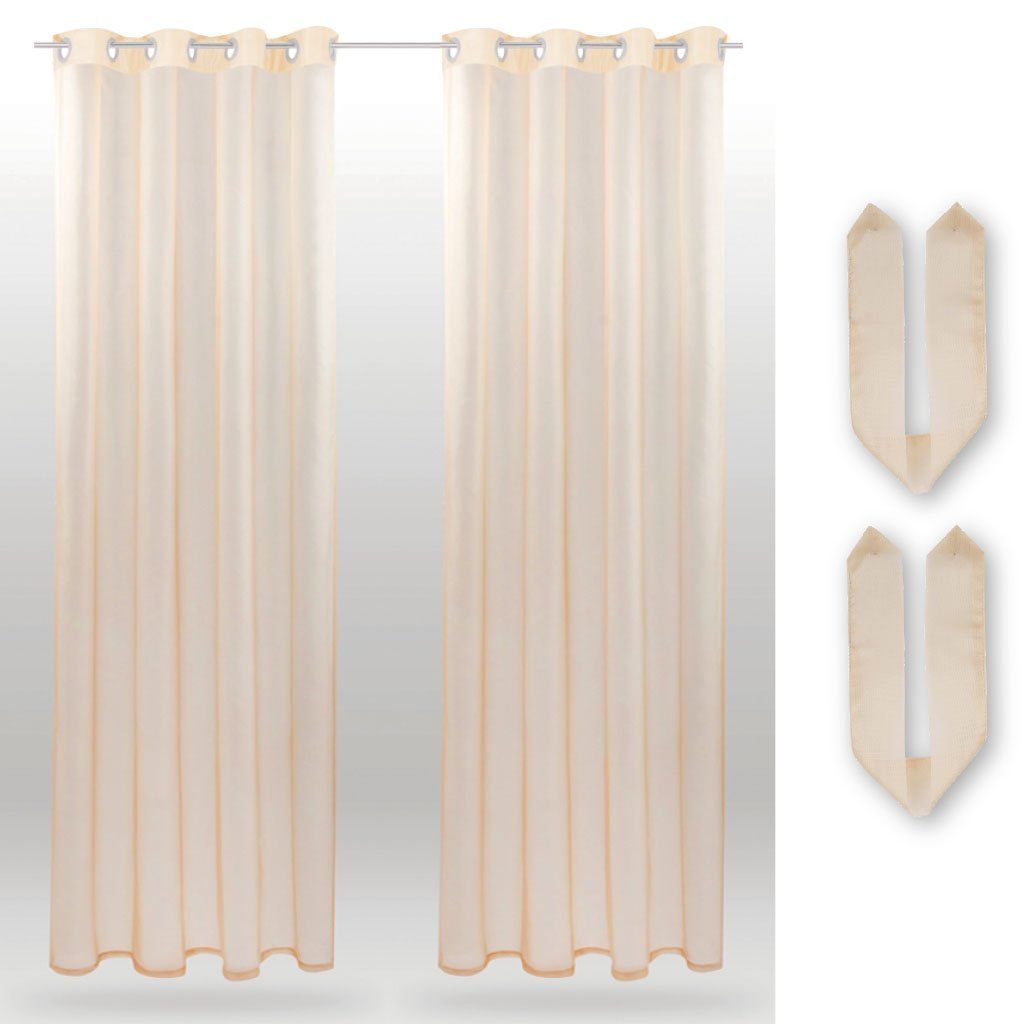 Bestlivings Vorhang (2 St), Ösen, transparent, Voile, Gardinenset "Transparent"