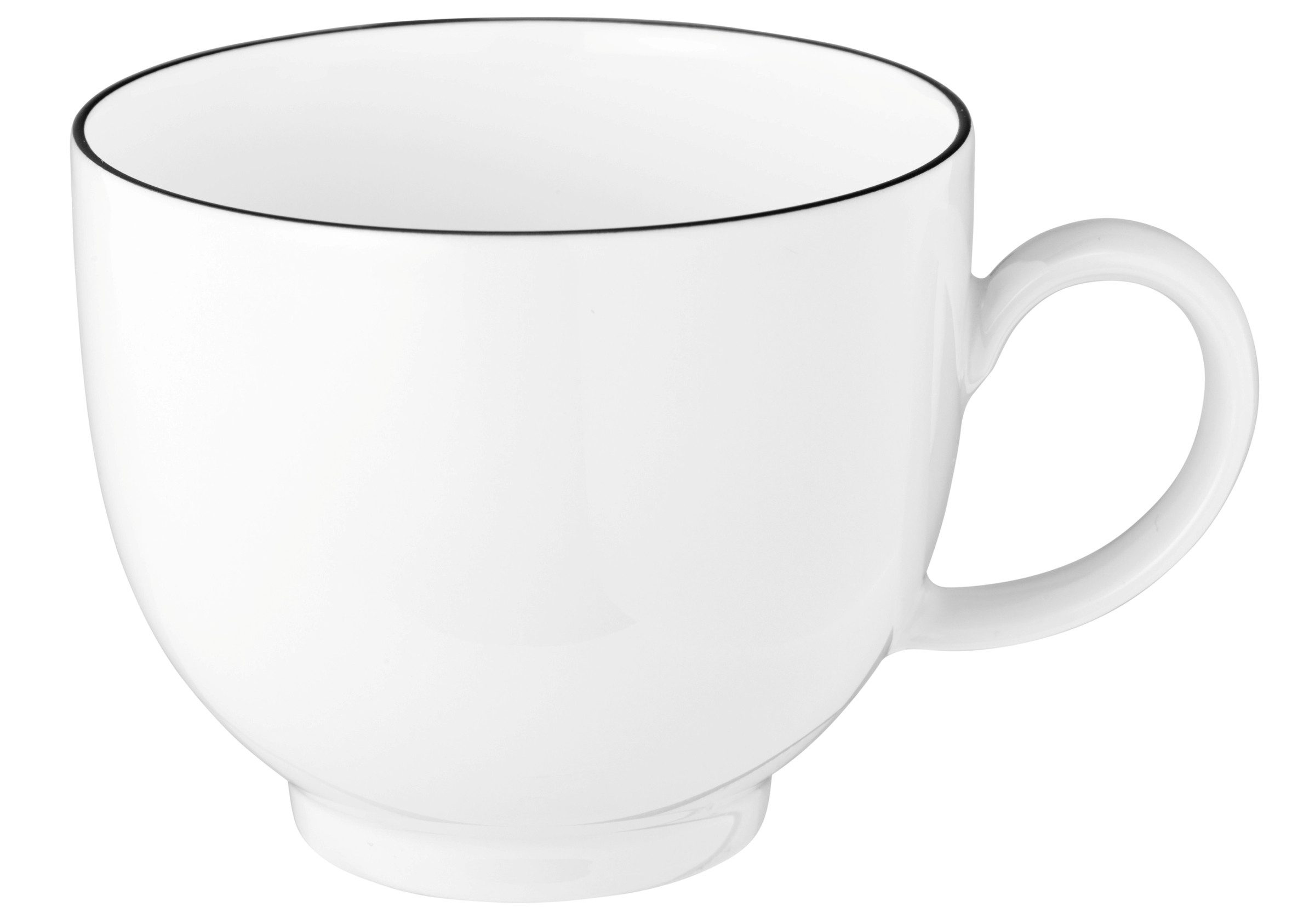 Seltmann Weiden Tasse Lido Black Line, Porzellan, Kaffeeobertasse 0,22 l