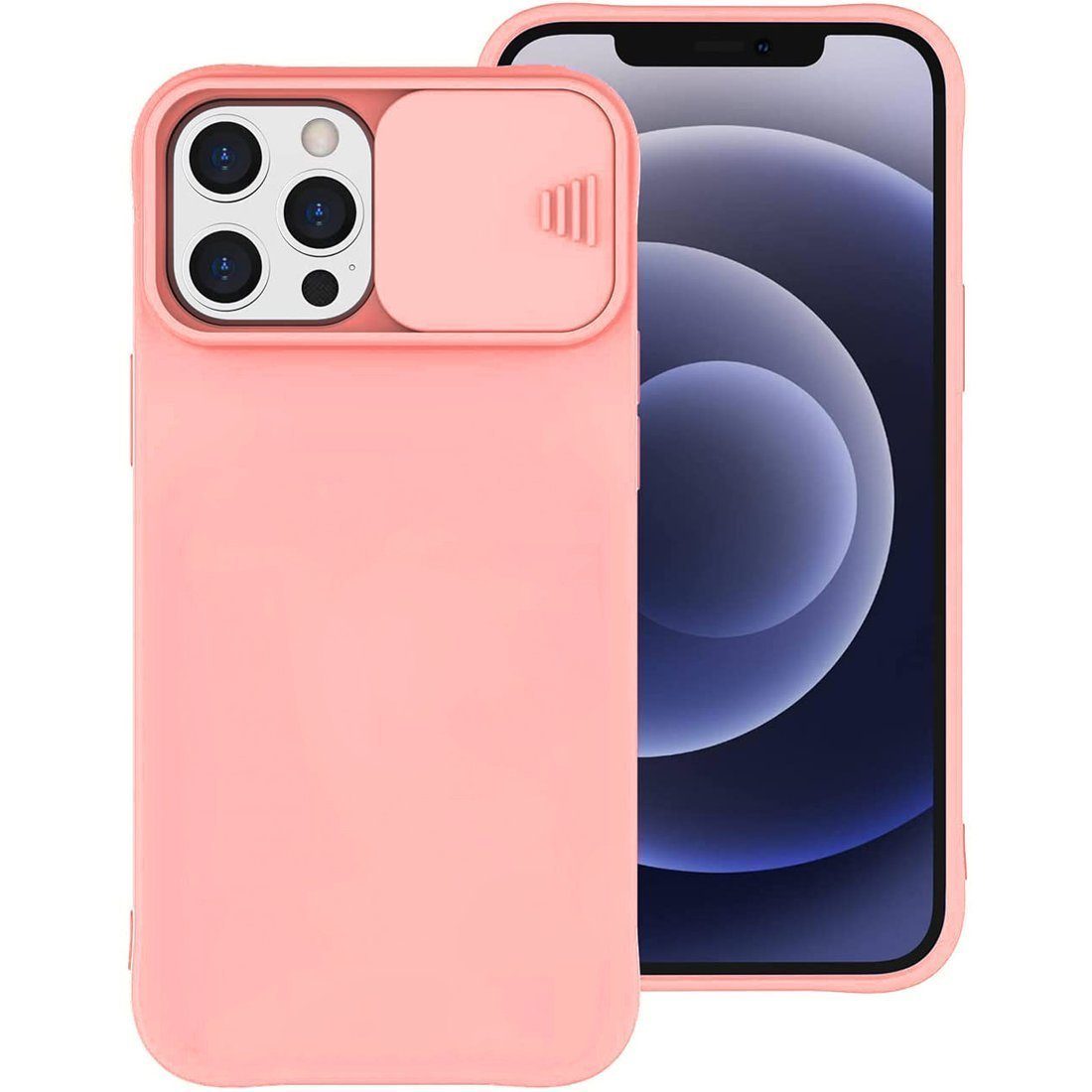 cofi1453 Handyhülle 360 Grad Schutz CamShield Silikon kompatibel mit iPhone 12 Pro, Cover Schutzhülle