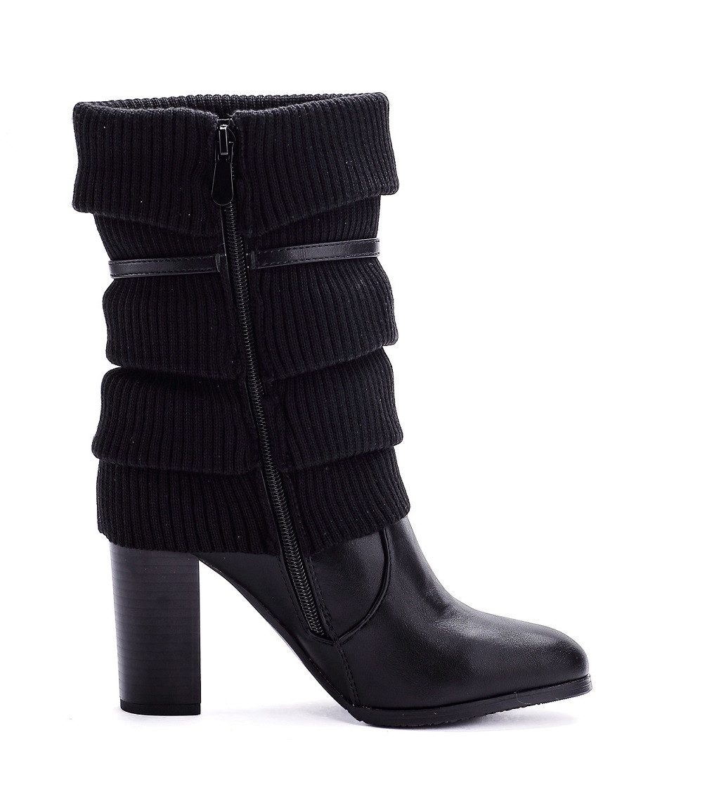 Pogolino 570 High-Heel-Stiefel Damen Stiefeletten Absatz Glitzer High Heels elegant