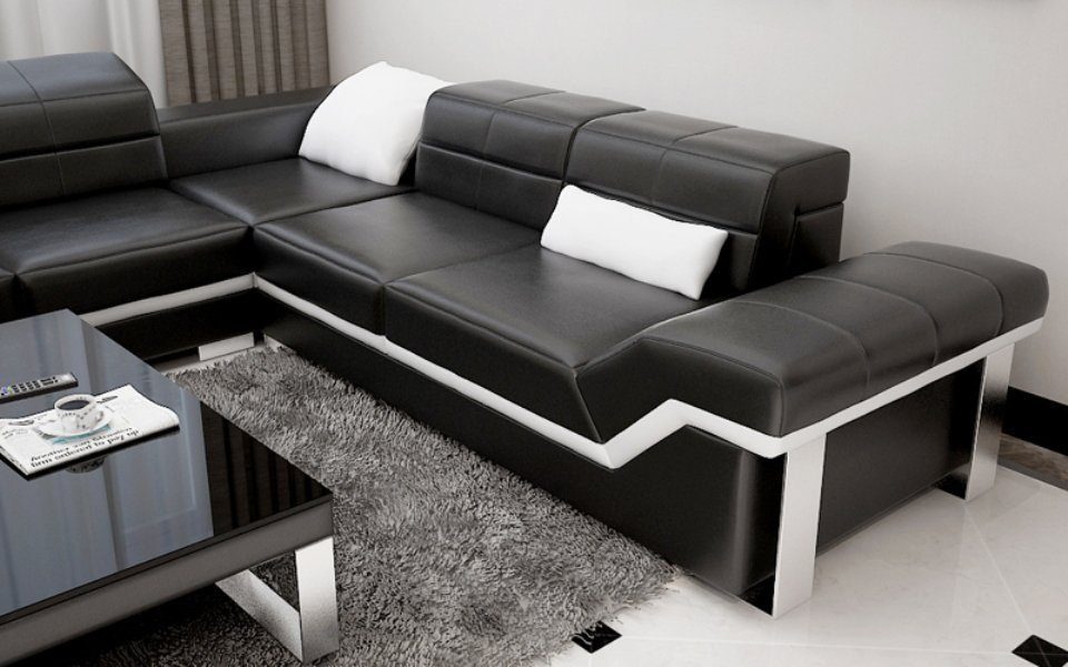 Couch Ledersofa Ecksofa, JVmoebel Ecksofa Sofa Wohnlandschaft Modern Design Sofa