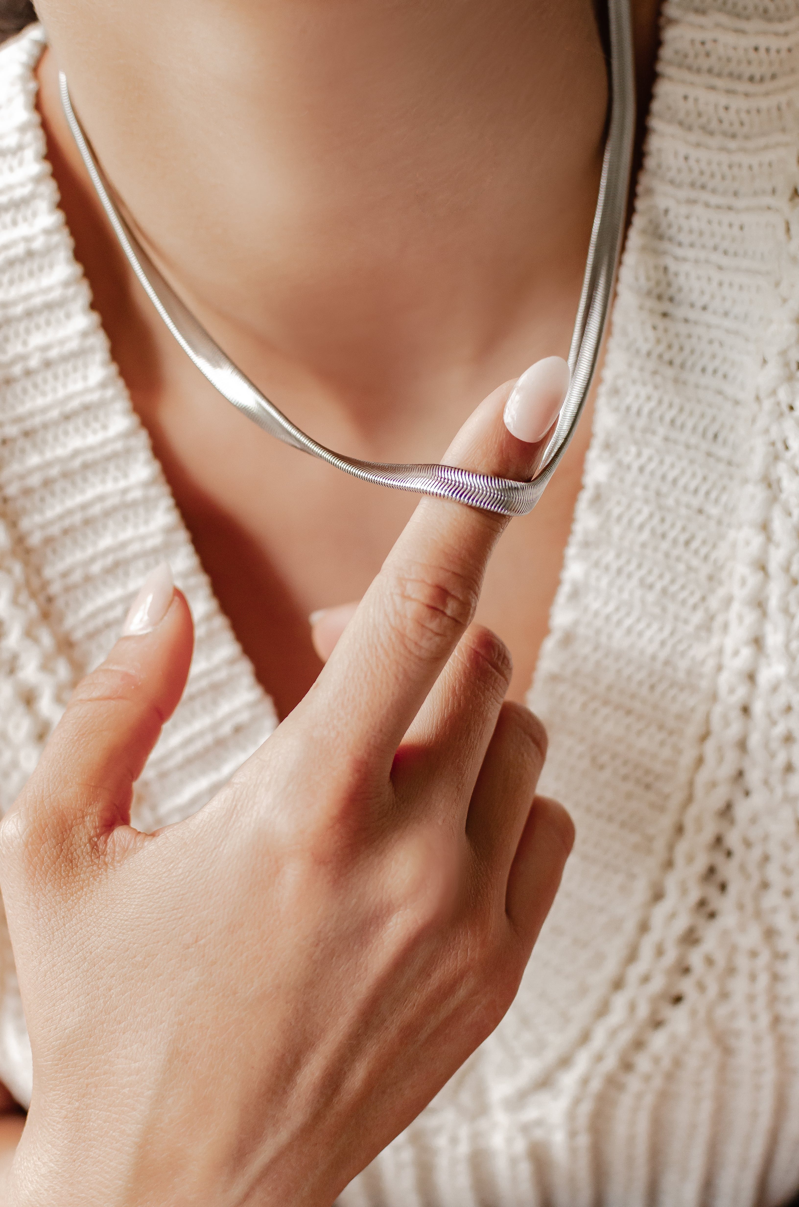 Hey Happiness Schlangenkette Massiv & Solid, Damen Edelstahl Halskette Schl günstig online kaufen