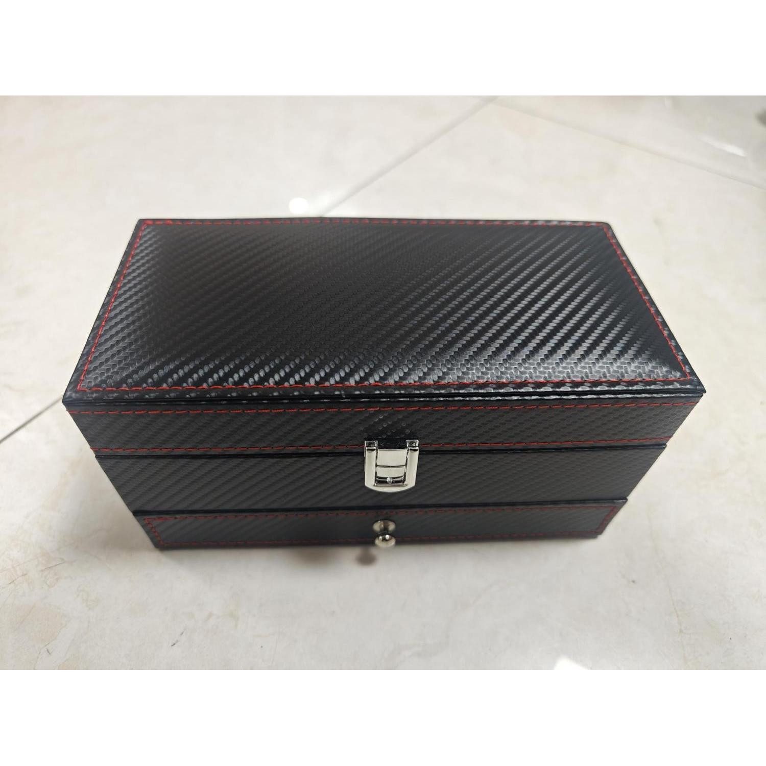 LuxusKollektion Uhrenbox Uhrenbox Herren Kohlefaser mit Schloss (1 St)