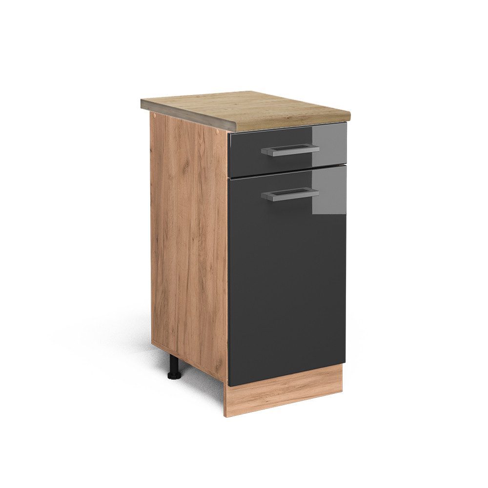 Vicco Unterschrank R-Line, Anthrazit Hochglanz/Goldkraft Eiche, günstig online kaufen