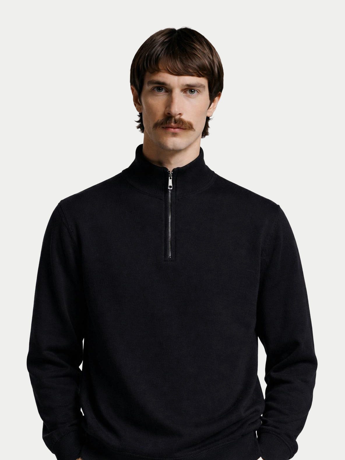 GOBI Cashmere Polokragenpullover Basic Kaschmirpullover mit Halbreißverschluss