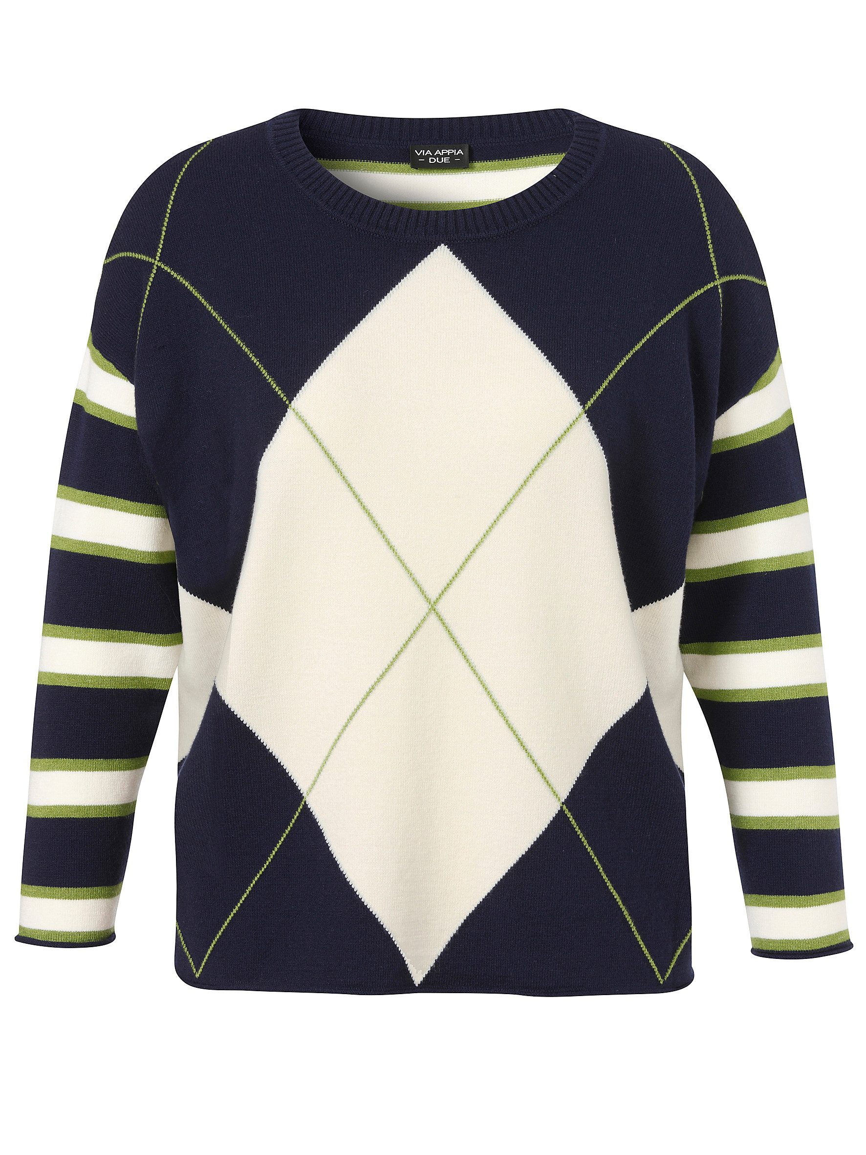 VIA APPIA DUE Sweatshirt Pullover Rundhals 1/1 Arm Jacquard