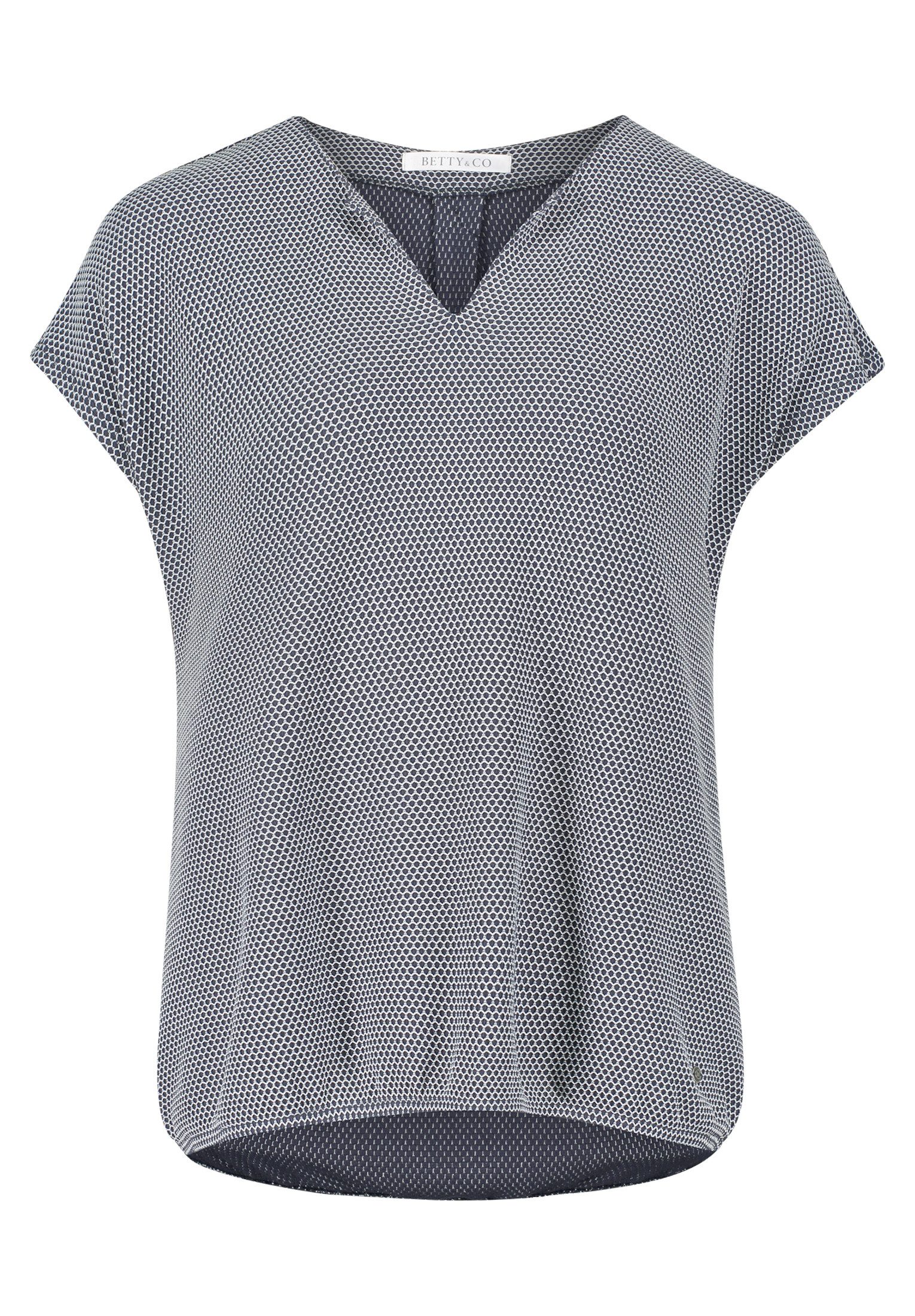 Betty&Co Kurzarmshirt "Betty & Co Damen Casual-Shirt mit Tunnelzug", (1 tlg günstig online kaufen