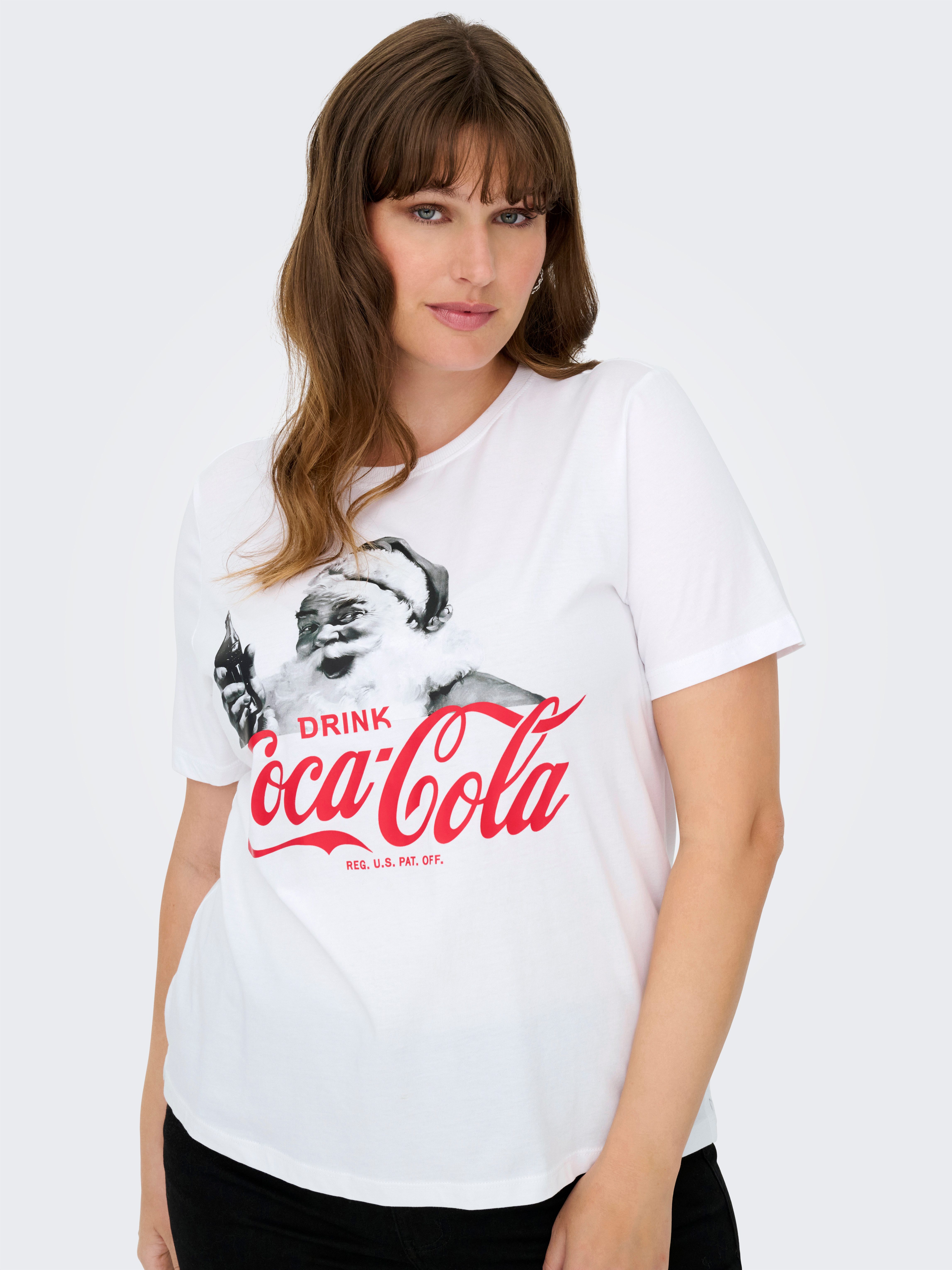 ONLY CARMAKOMA Kurzarmshirt CARCOCA COLA XMAS LIFE S/S TOP JRS günstig online kaufen