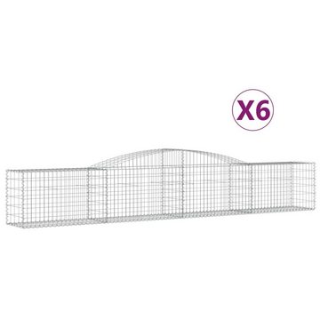 vidaXL Blumentopf Gabionen mit Hochbogen 6 Stk. 400x50x60/80cm Verzinktes Eisen (6 St)