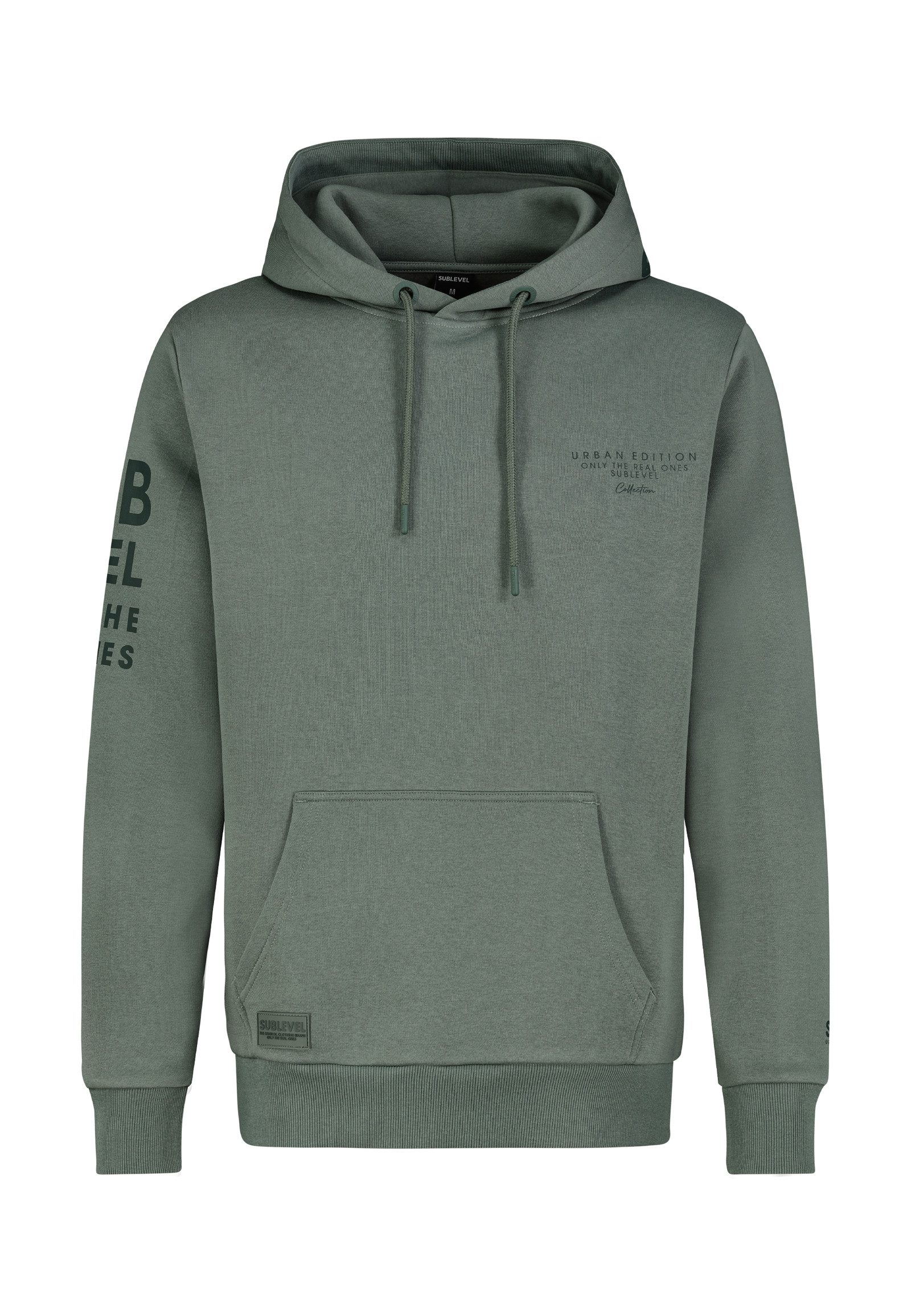 SUBLEVEL Hoodie Herren Kapuzenpullover mit Print Sweater, Kapuzensweatshirt mit Kängurutasche und Kapuze, Oversized – Bild 5 von 5