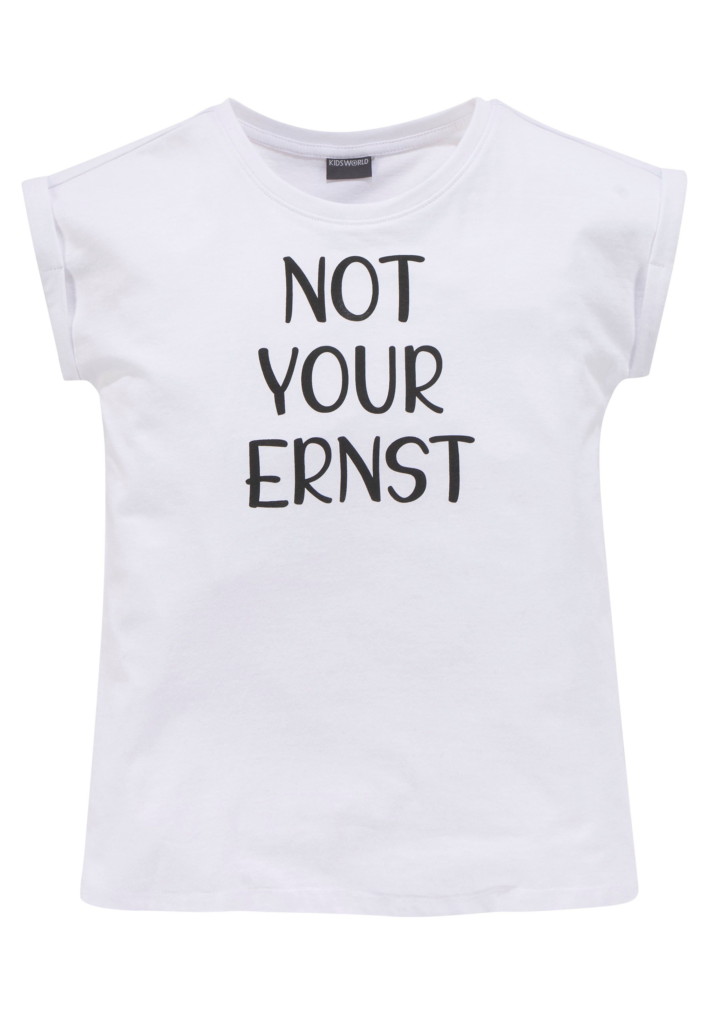 KIDSWORLD T-Shirt NOT YOUR ERNST Kurzarm, bedruckt, Rundhalsausschnitt, aus Baumwolle. Reduzierter Preis € 6,99. Unverbindliche Preisempfehlung € 9,99, (€ 6,99 pro 1 Stk)