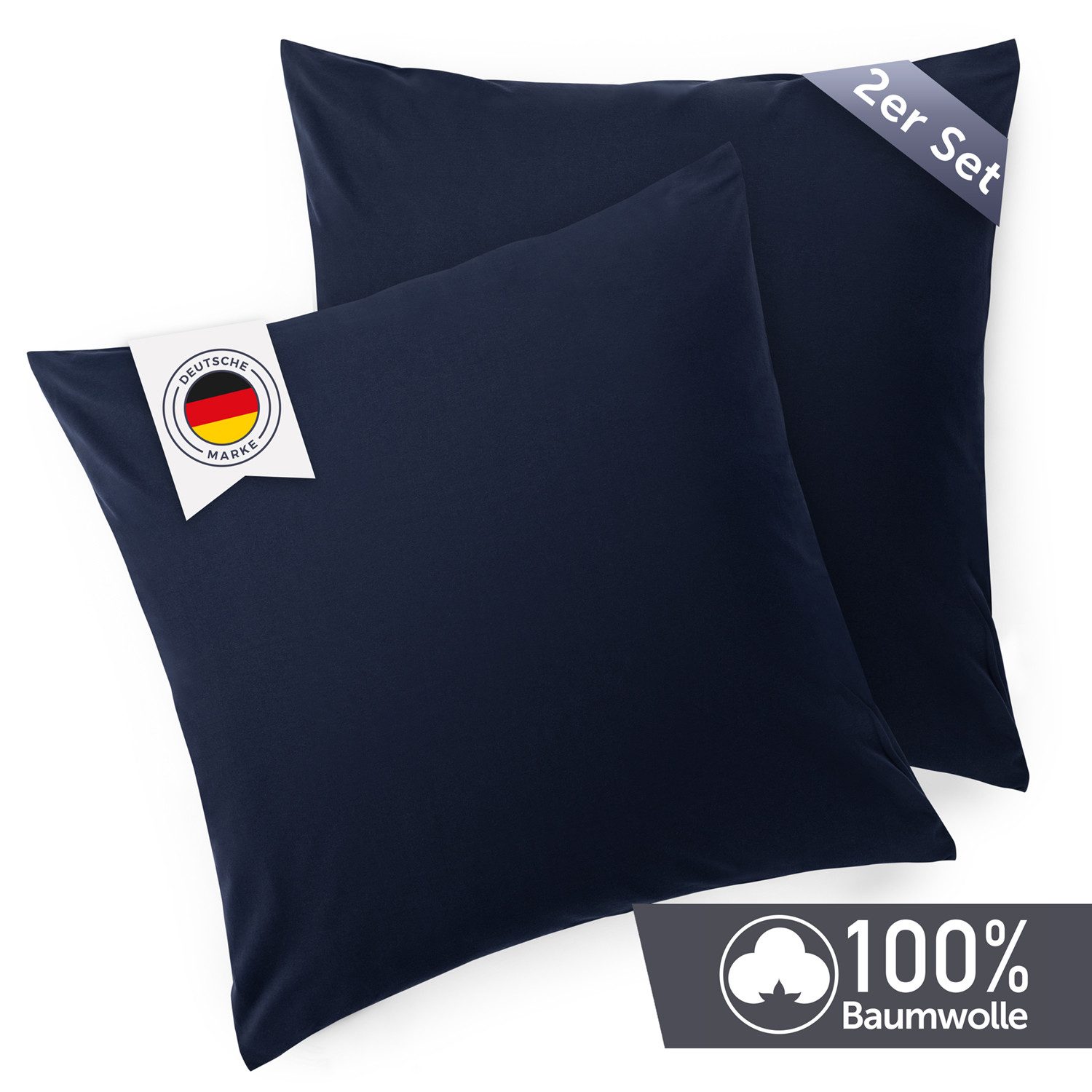 Blumtal Kissenbezug Premium Jersey 2er Set, Oeko-Tex Zertifiziert, (2 Stück günstig online kaufen