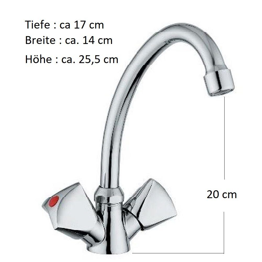 Sanixa Küchenarmatur Kalt Warm (Spültischarmatur, Spülbecken-Armatur günstig online kaufen