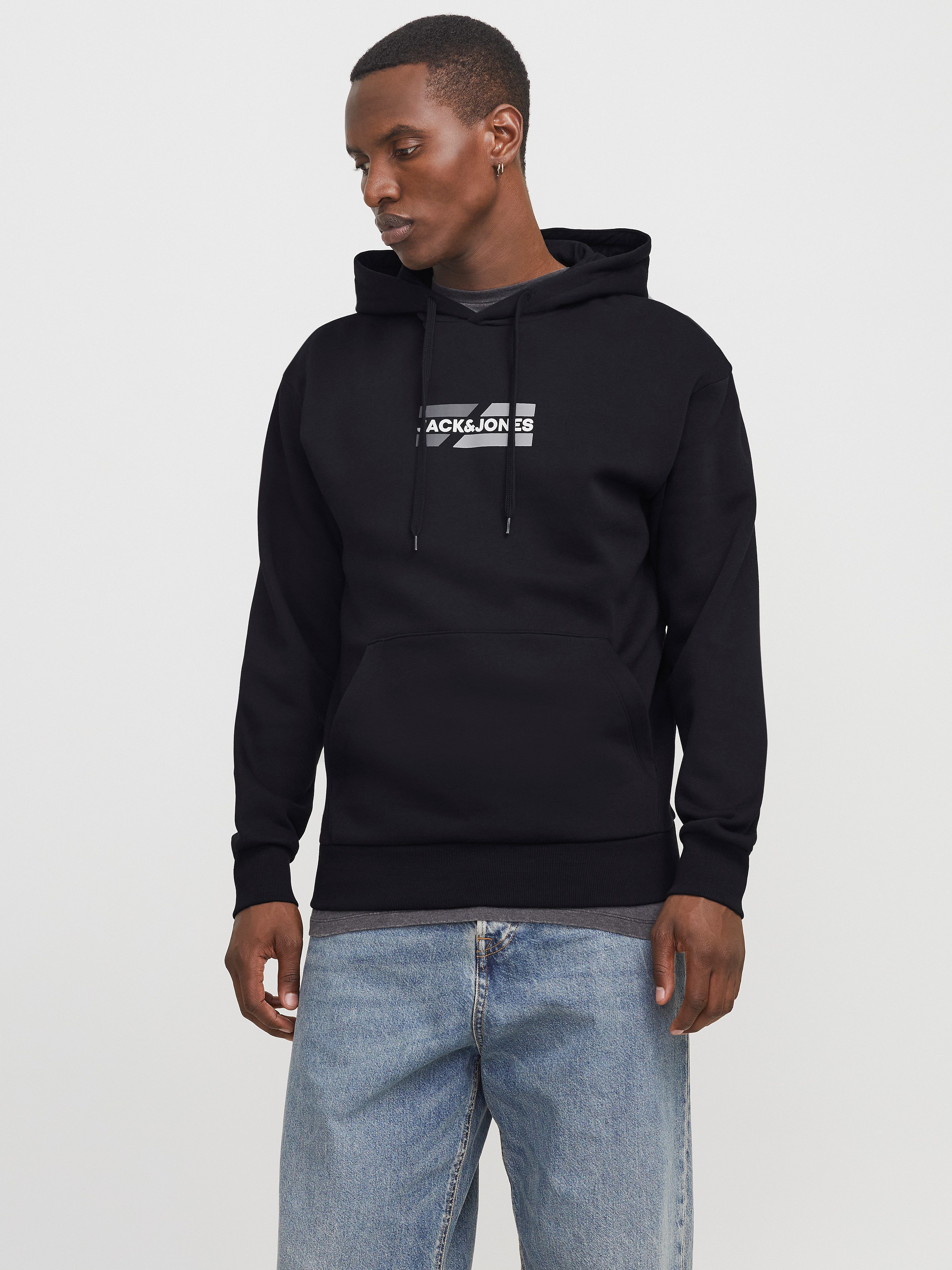 Jack & Jones Kapuzensweatshirt JJECORP GRAPHIC SWEAT HOOD NOOS mit Logo Print