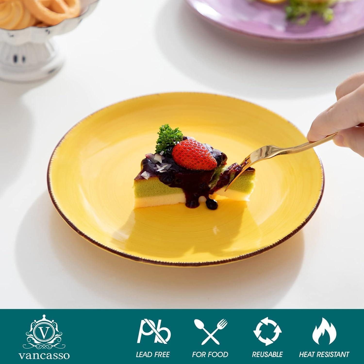 LuxusKollektion Dessertteller Kuchenteller Steinzeug BONITA 6-teiliges Flachteller Ø18,8cm