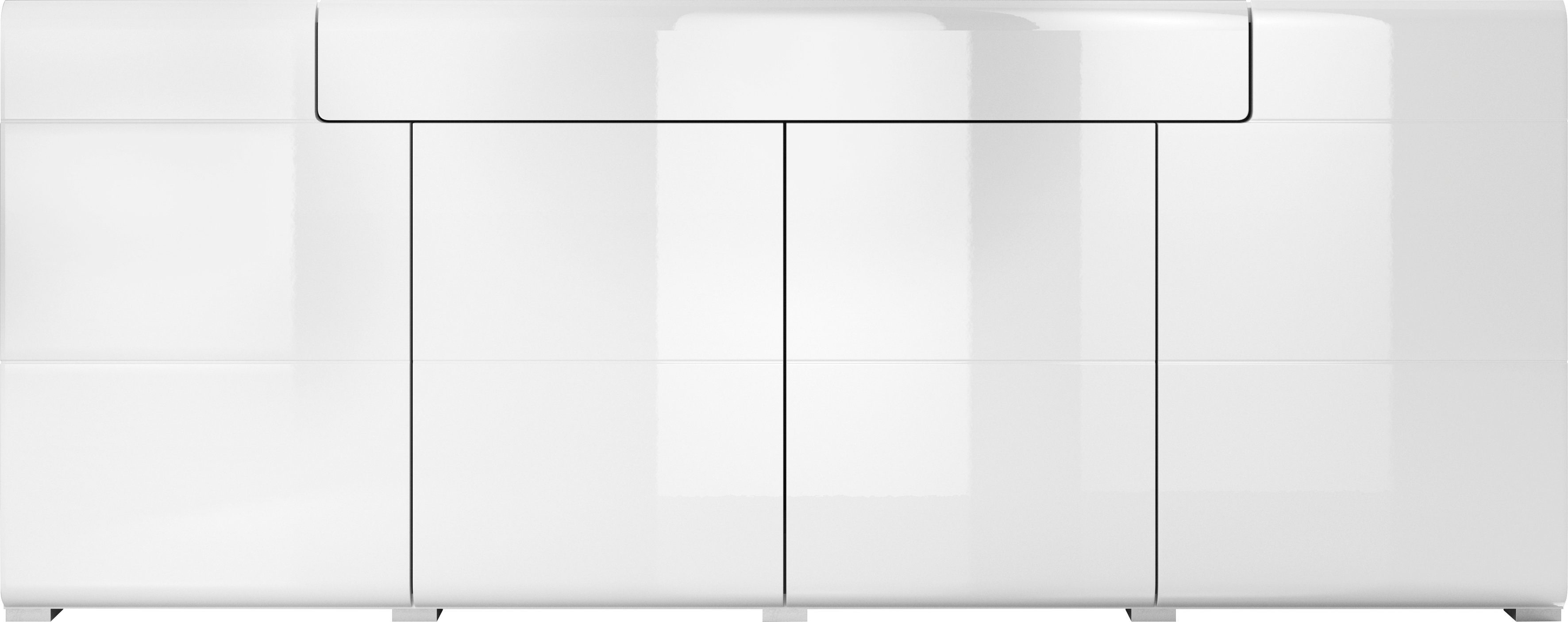 OTTO home Sideboard Toledo,Breite 208cm,moderne Kommode mit dekorative Fräsungen,grifflos, Kombikommode mit viel Stauraum, Einlegeböden verstellbar