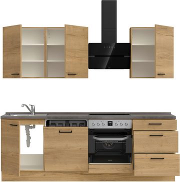 nobilia® Küchenzeile "Structura premium", vormontiert, Ausrichtung wählbar, Breite 240 cm, mit E-Geräten