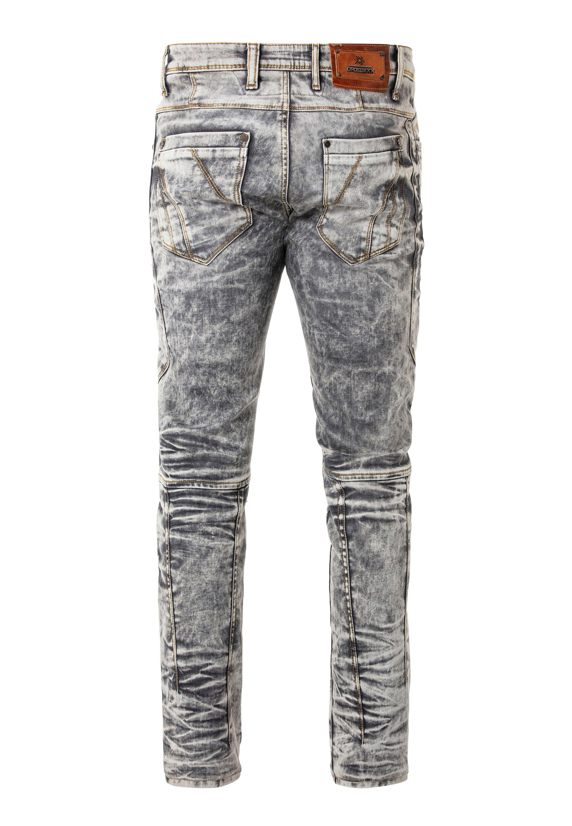 Straight-Jeans Cipo mit & Baxx Ziernähten breiten