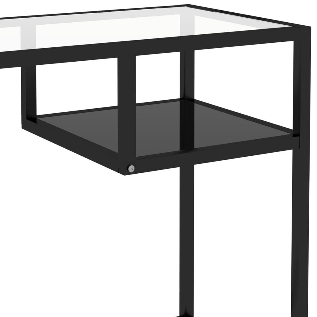 furnicato Schreibtisch Computertisch Schwarz 100x36x74 cm Glas