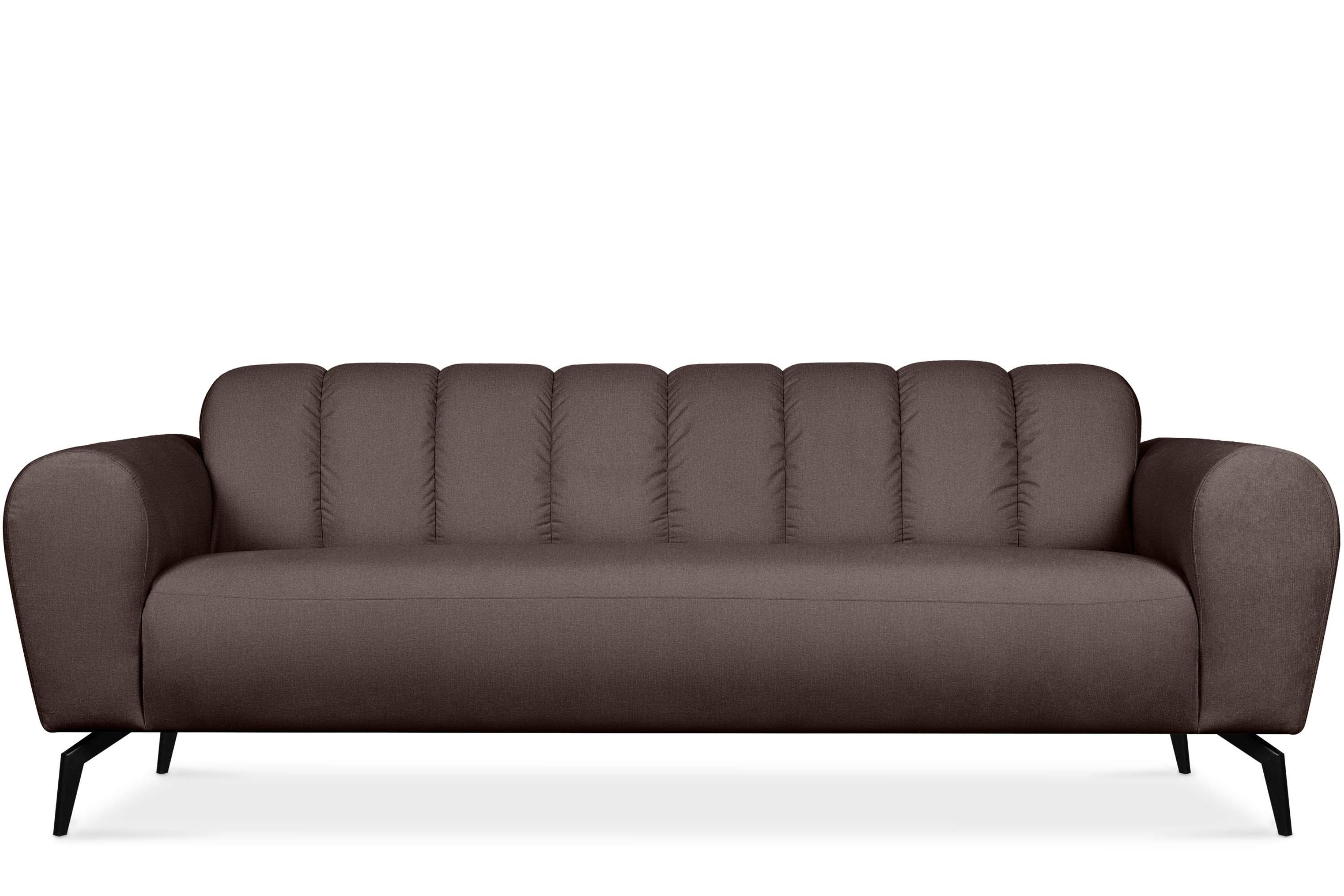 Konsimo Sofa RUBERO Sofa 3 Sitzer, modernes Design, Gewebe mit wasserabweisenden Eigenschaften braun | braun