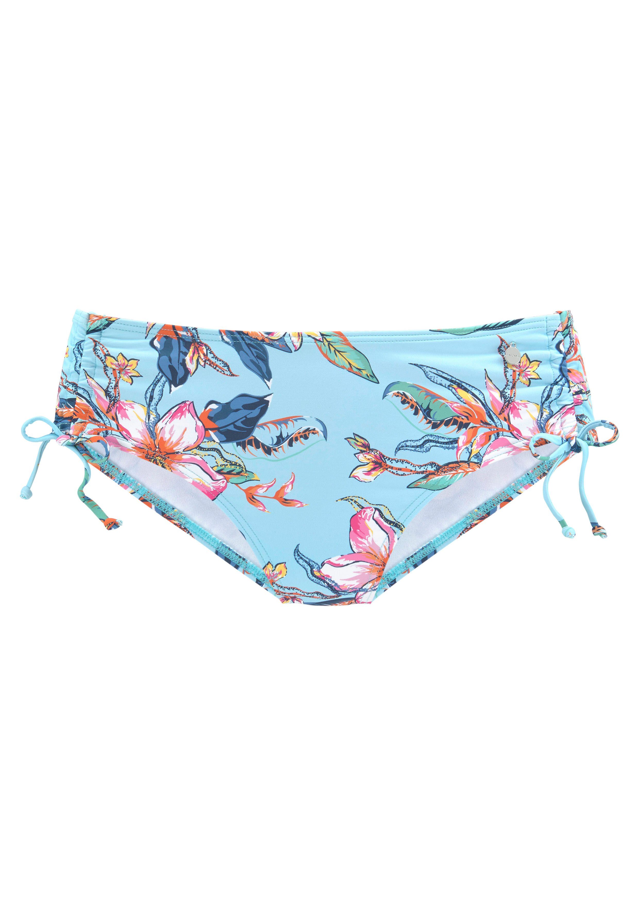 LASCANA Bikini-Hose Malia mit seitlicher Raffung mit tropischem Print – Bild 2 von 5