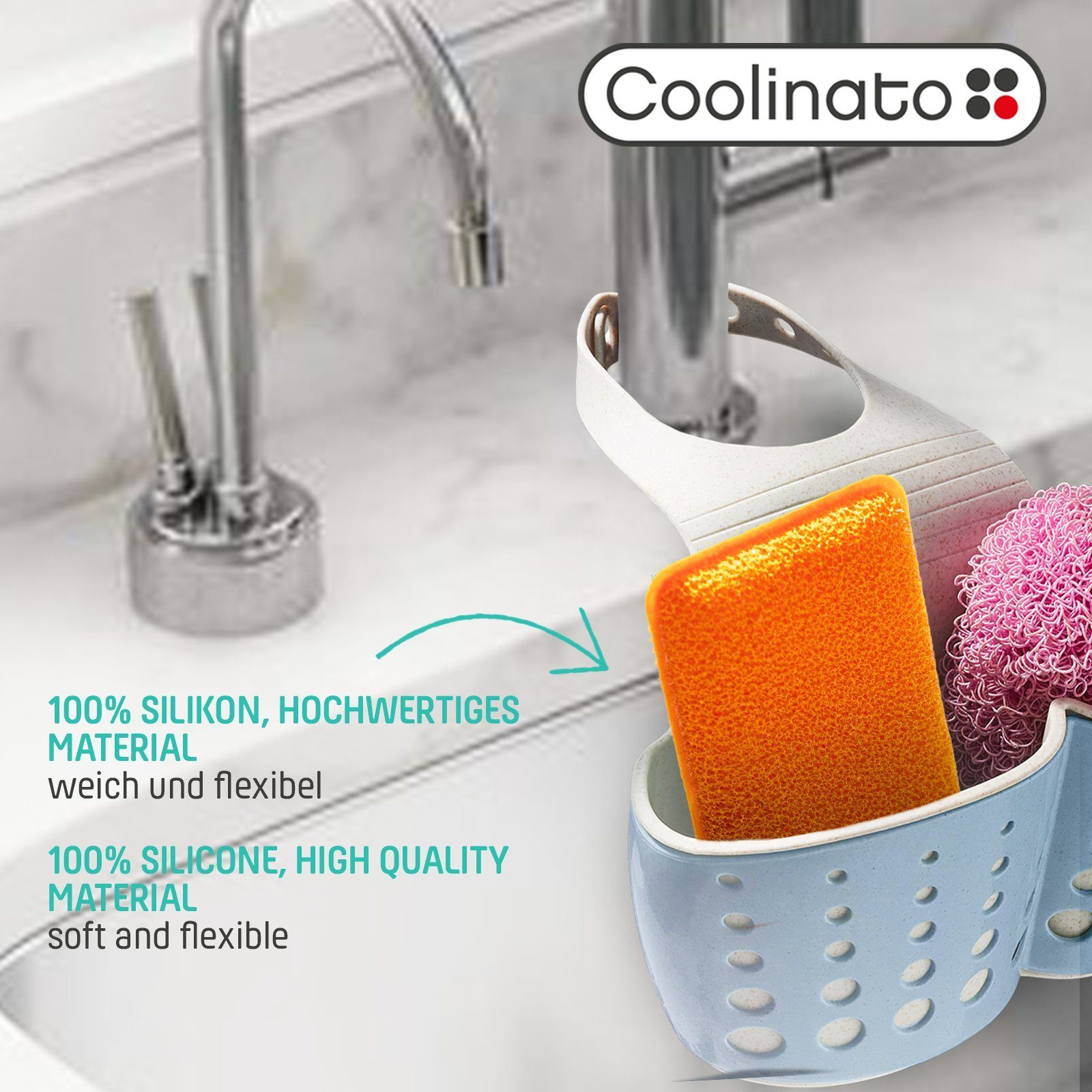 Coolinato Geschirrschwamm Coolinato Silkon Schwamm Set BUNT 6tlg. – Bild 5 von 5