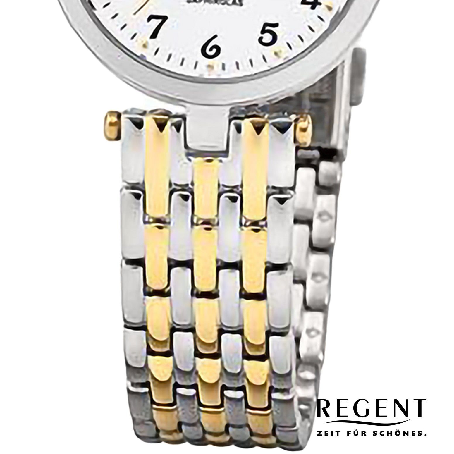 Regent Quarzuhr Regent Damen Armbanduhr Analog, (Analoguhr), Damen Armbanduhr rund, extra groß (ca. 28mm), Metallarmband