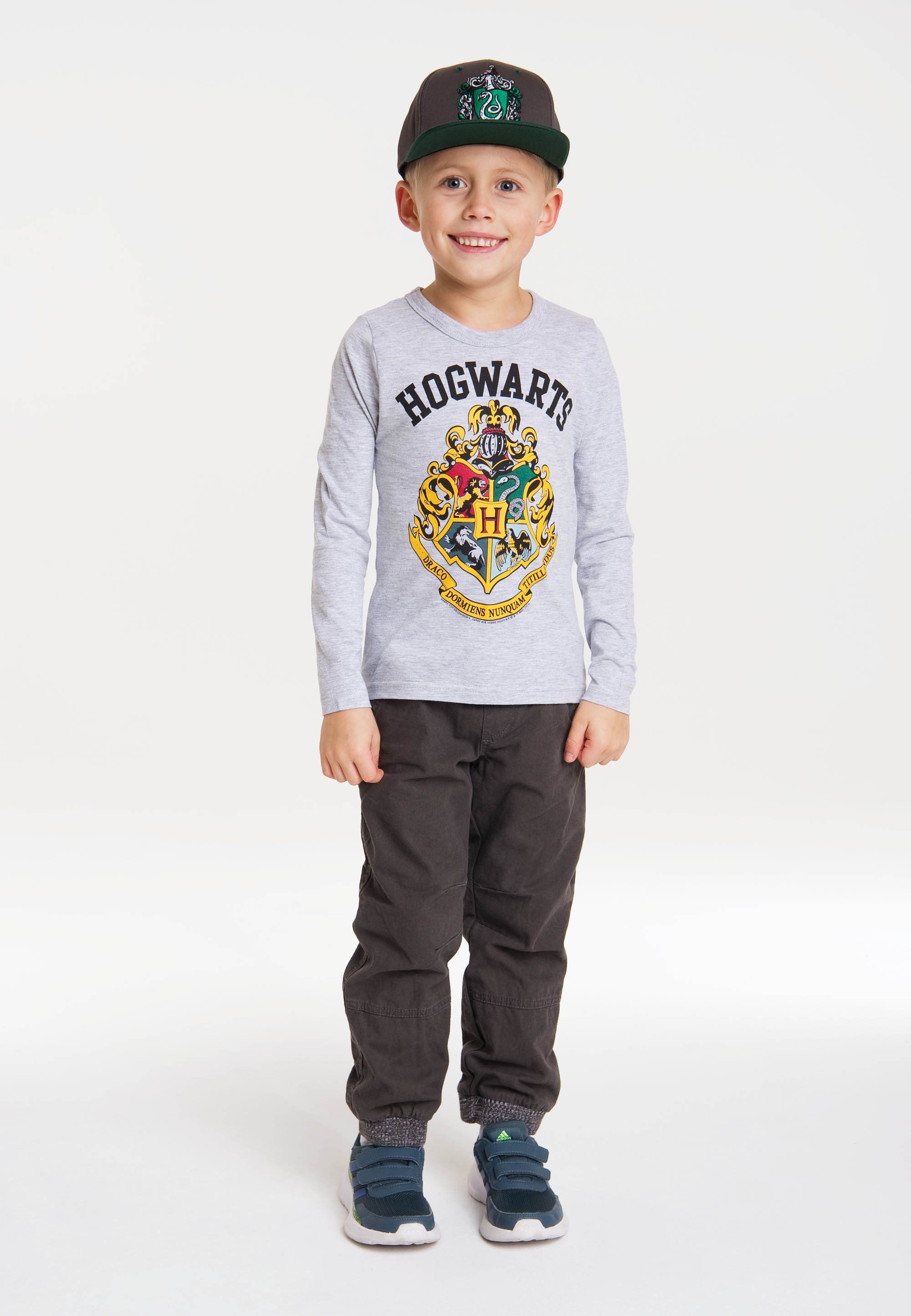 LOGOSHIRT Langarmshirt Print detailliertem mit Hogwarts