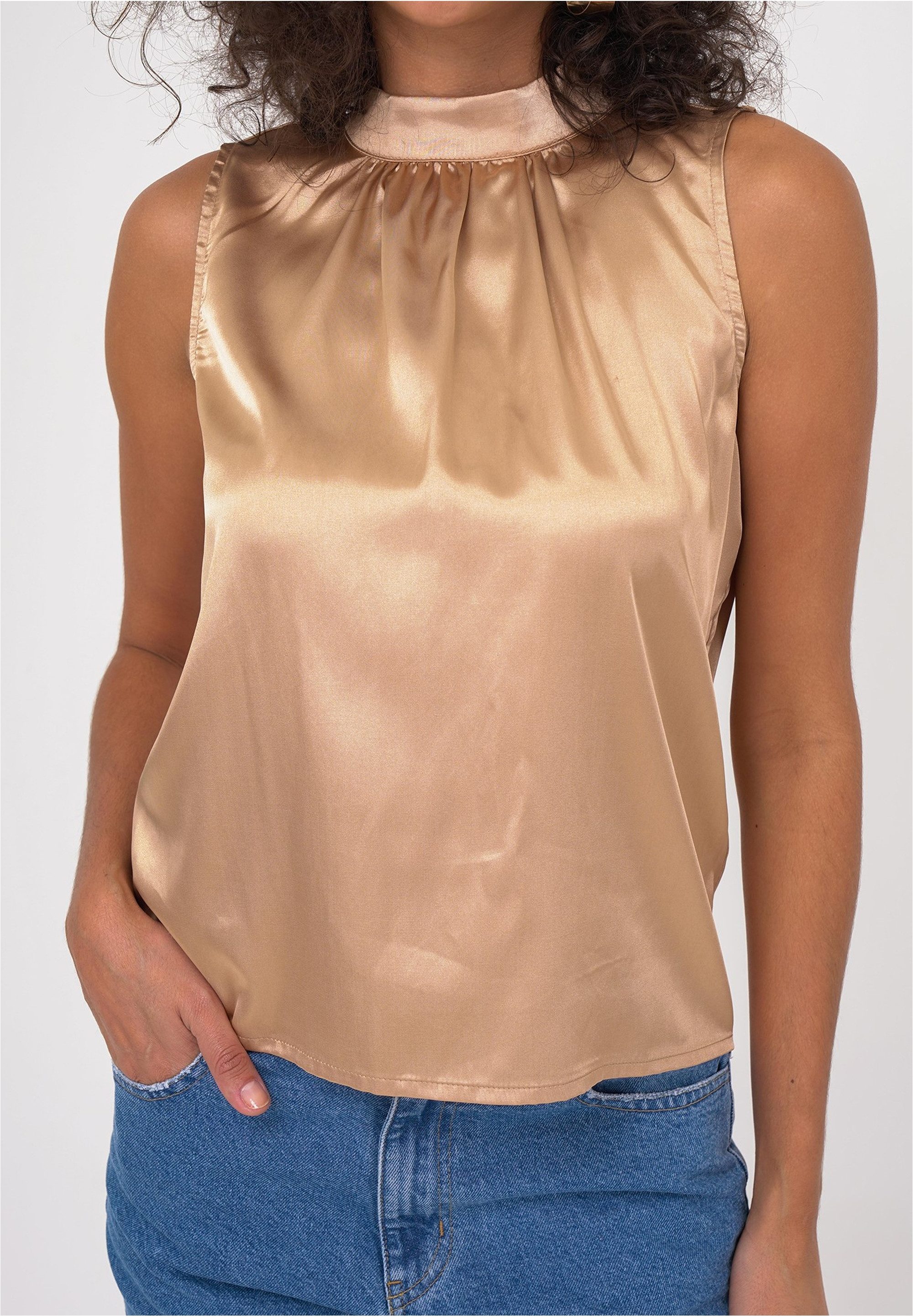 freshlions Klassische Bluse (1-tlg) mit hohem Kragen