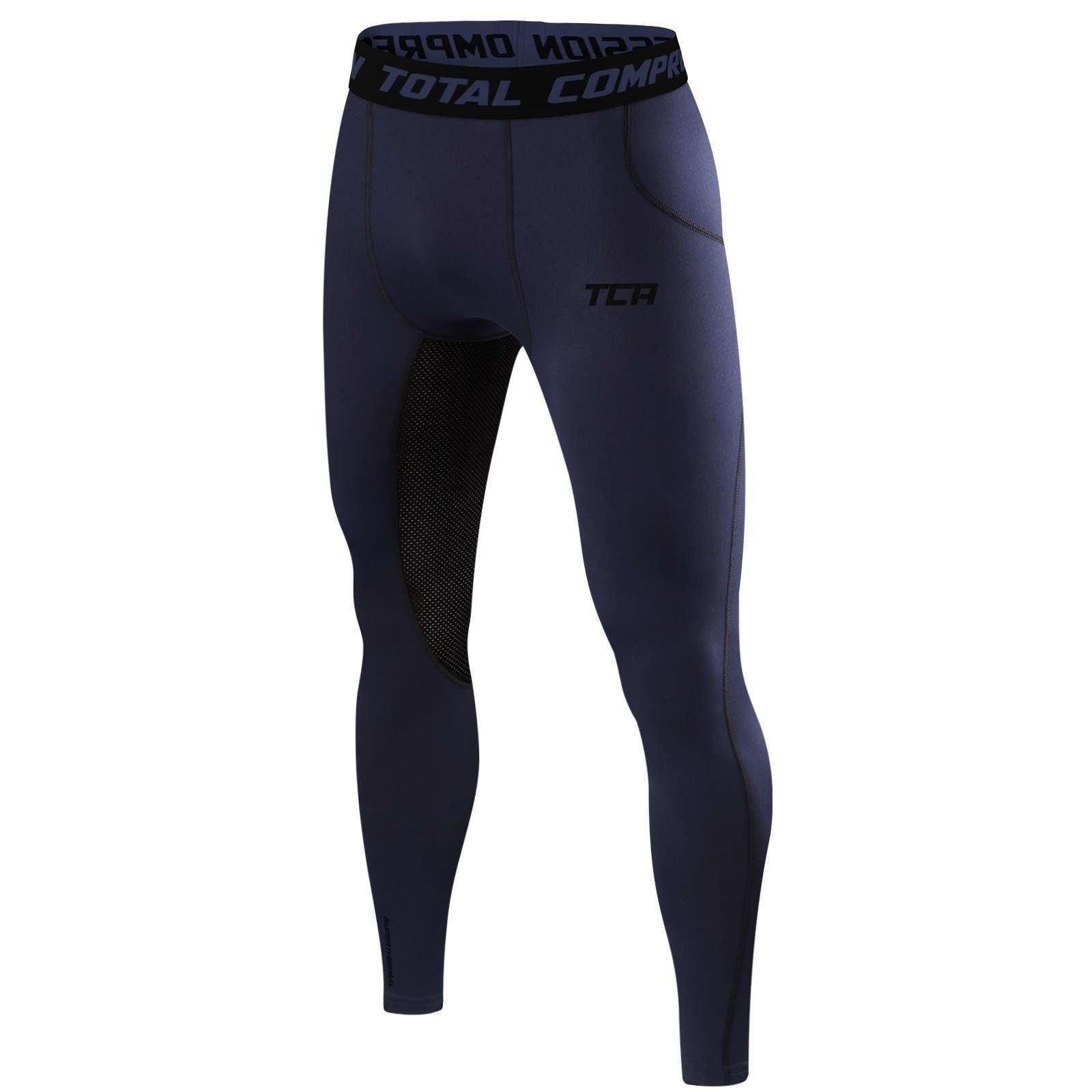 TCA Lauftights TCA Herren Leggings, Kompressionshose, Sporthose - Dunkelblau (1-tlg)