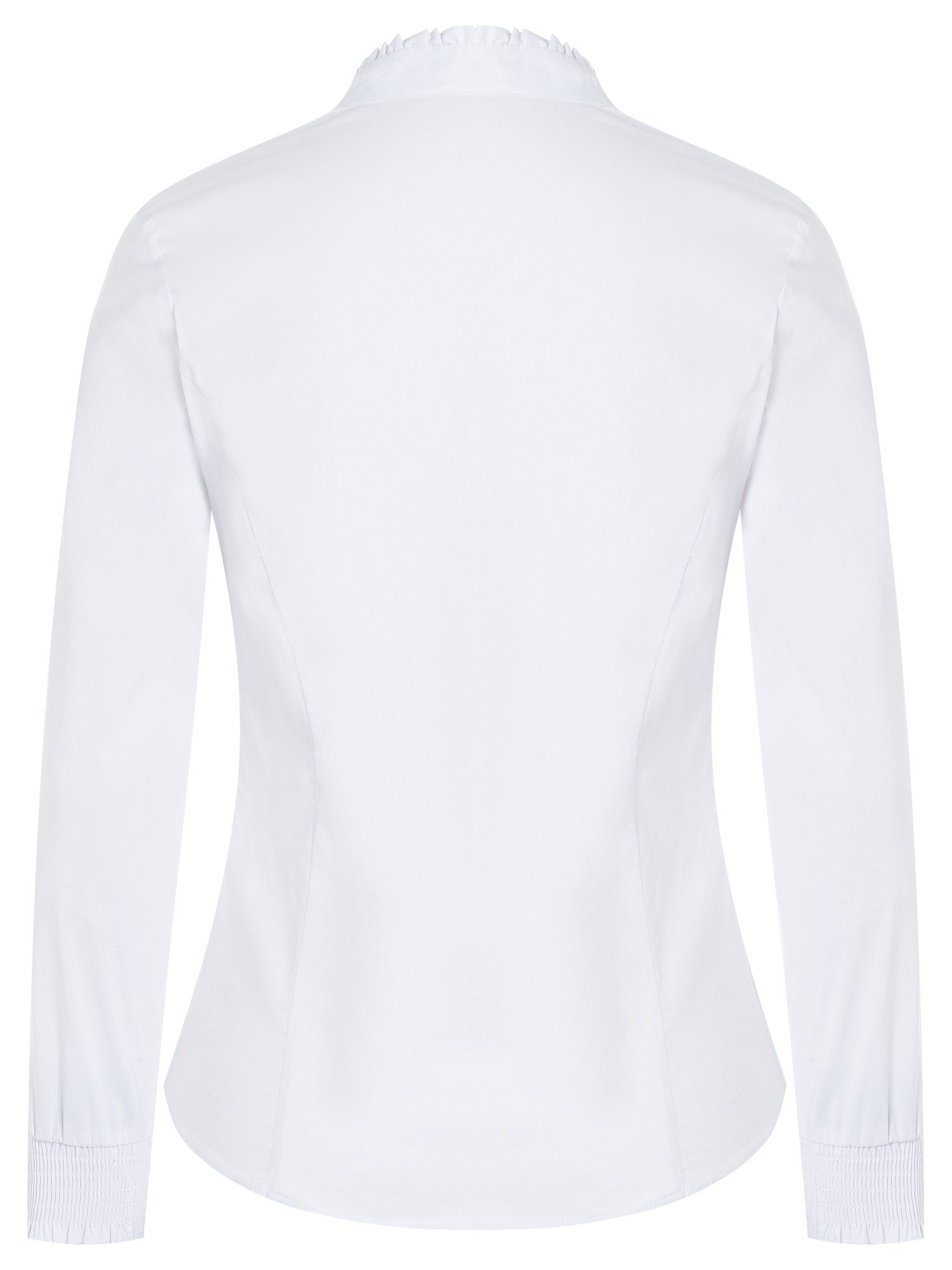 MORE&MORE Langarmbluse Stretchbluse, Rüschenkragen