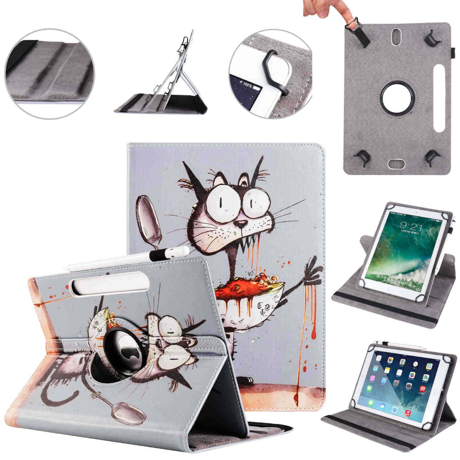 Wigento Tablet-Hülle Für Apple iPad Air 11 Zoll 2025 / 2024 360 Grad Uni Motiv 4 Tasche