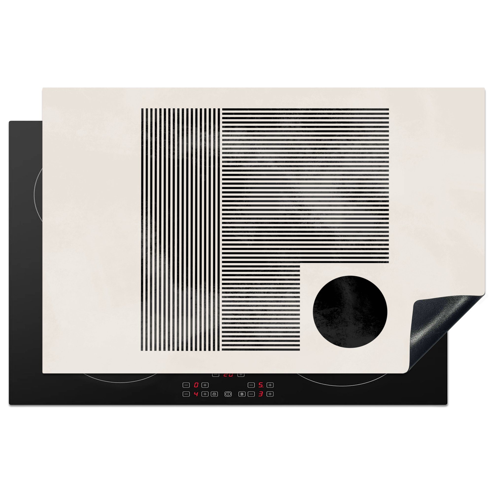 MuchoWow Herdblende-/Abdeckplatte Quadratisch - Minimalismus - Abstrakt, Vinyl, (1 tlg), 81x52 cm, Induktionskochfeld Schutz für die küche, Ceranfeldabdeckung