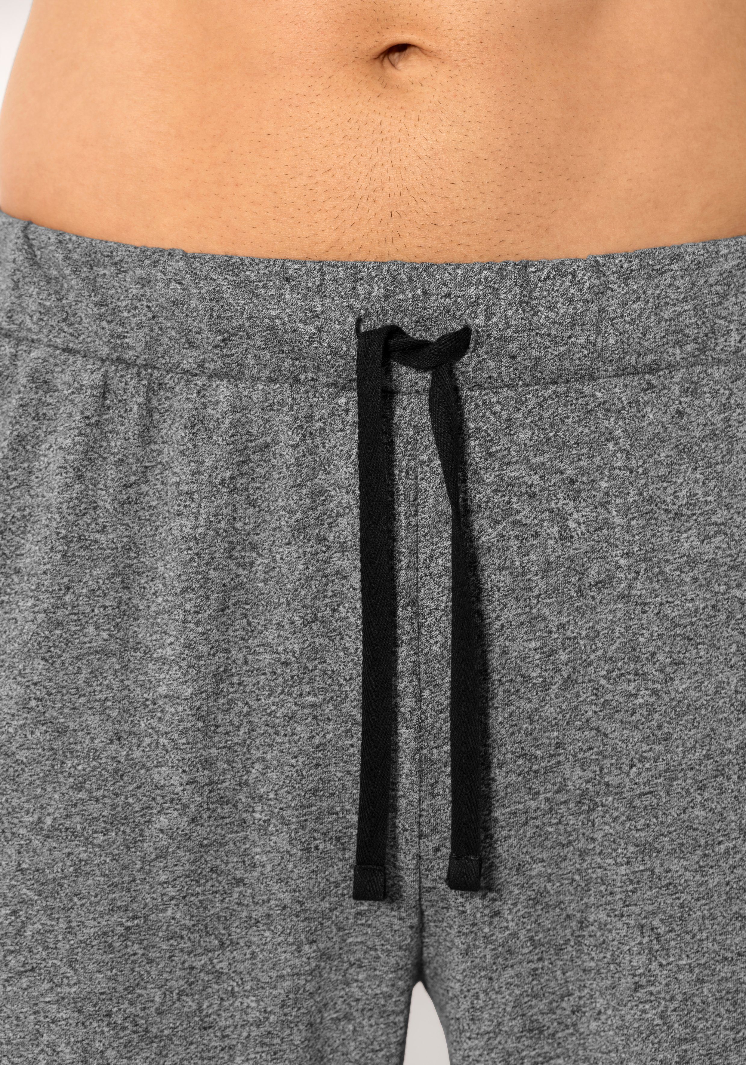 grau-meliert Sweathose Logodruck - mit Loungewear Sweathose Bench.