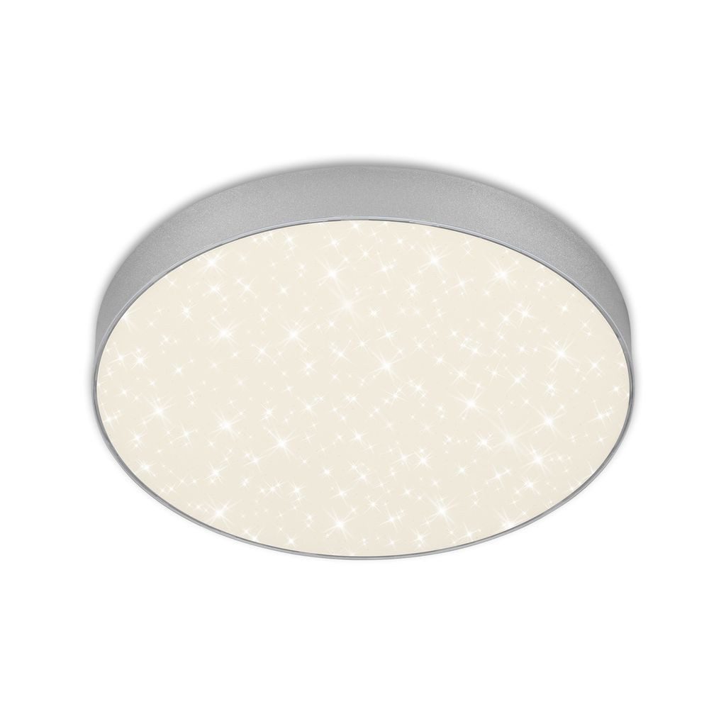 Briloner Leuchten LED Deckenleuchte 7074-414, Sternenhimmel, LED fest integriert, 2700K - Extra-Warmweiß, Deckenlampe, 28,7x3,6cm, Silber, 21W, Wohnzimmer, Schlafzimmer, Küche