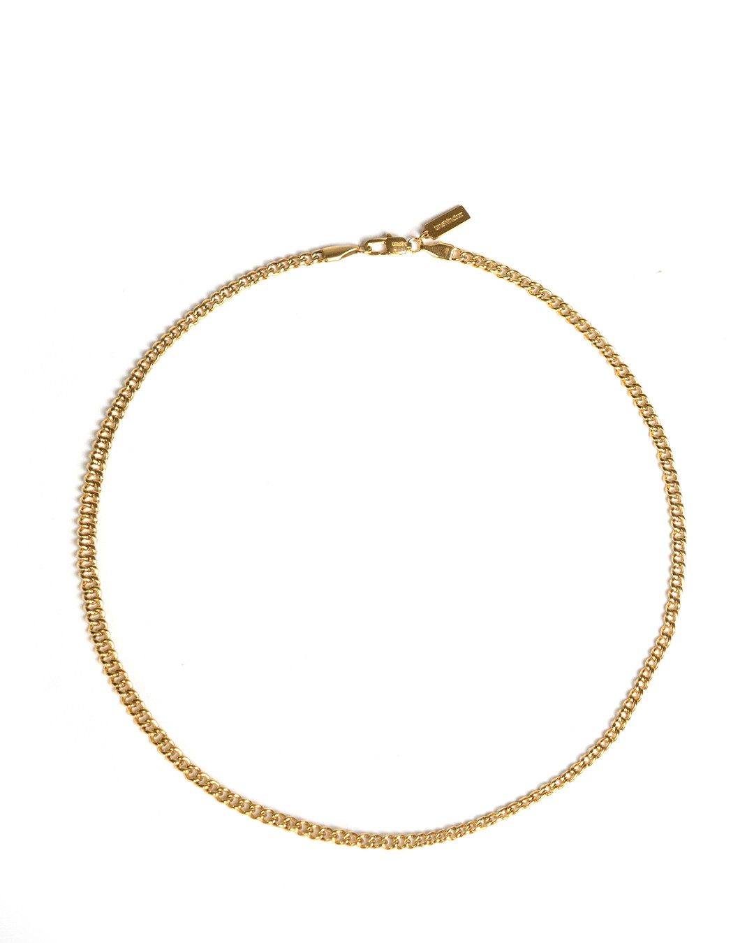 UNSHINEBAR Edelstahlkette Panzerkette Cuban Kette Dünn 3mm für Herren und Damen Silber Gold