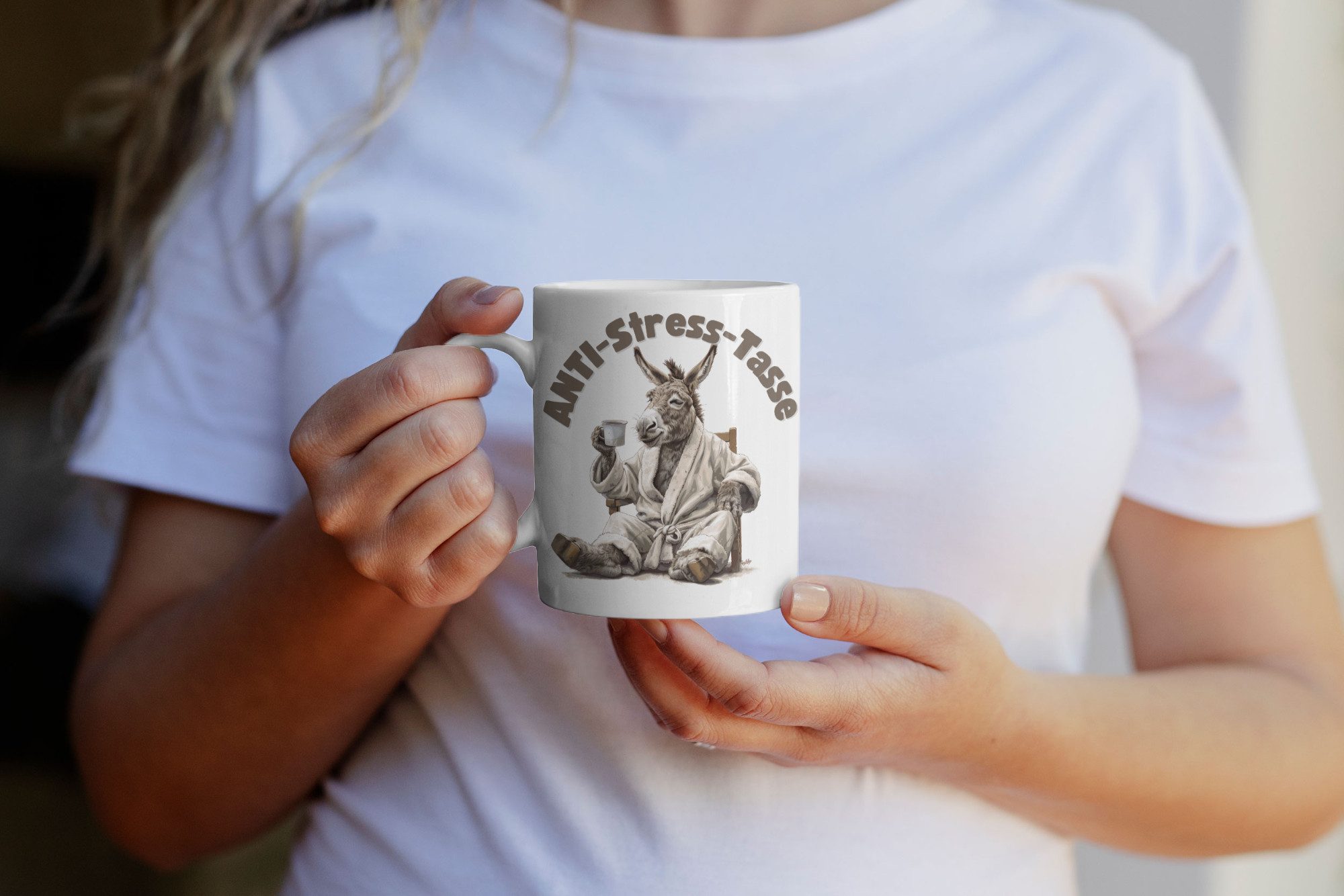 WS-Trend Tasse Anti Stress Esel Kaffeetasse Teetasse Geschenkidee 325 ml, 1-tlg., Keramik – Bild 2 von 2