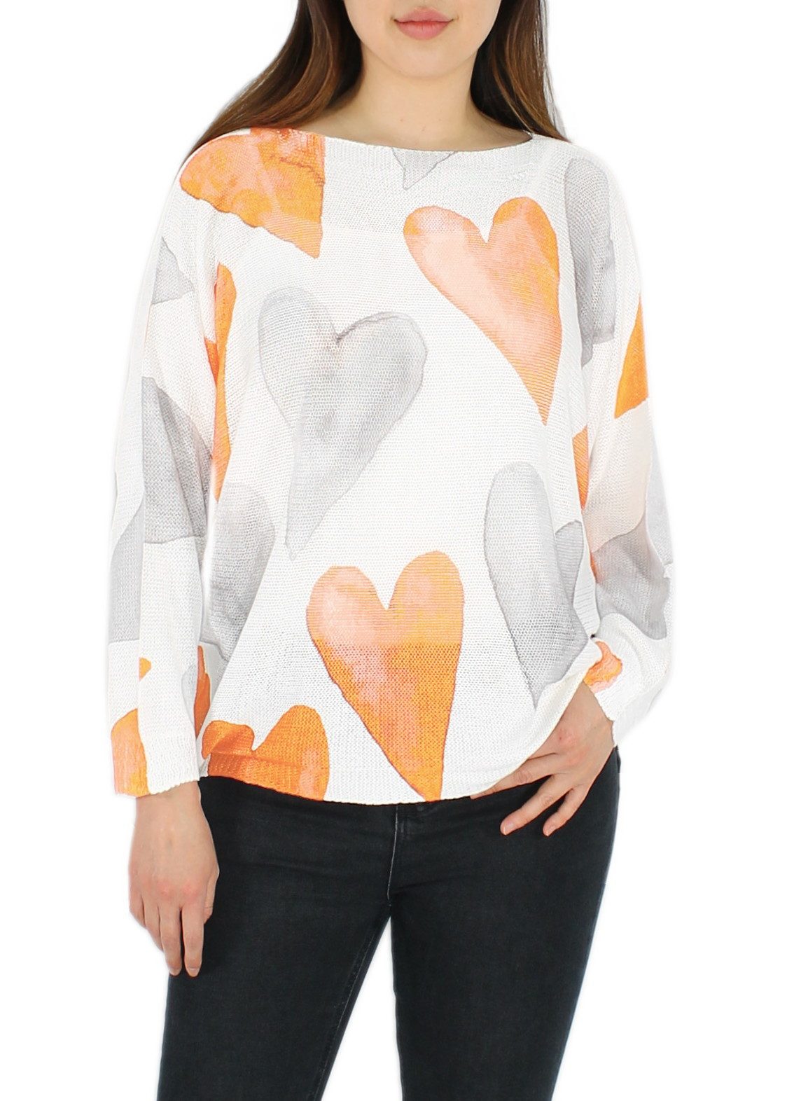 dy_mode Strandpullover Leichter Damen-Strickpullover mit Herz-Print günstig online kaufen