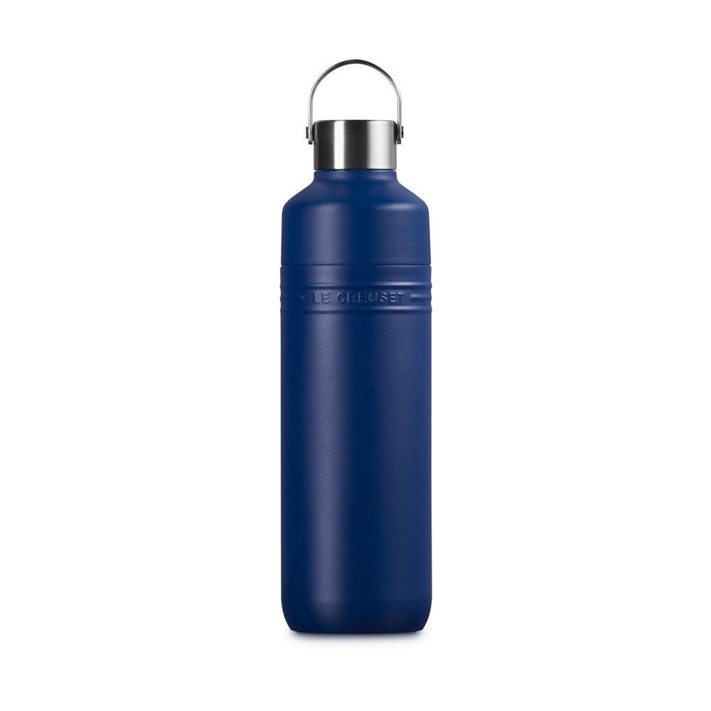 LE CREUSET Trinkflasche Trinkflasche 1,0 l On The Go Azure, 1l, Edelstahl, dunkelblau, nicht spülmaschinengeeignet