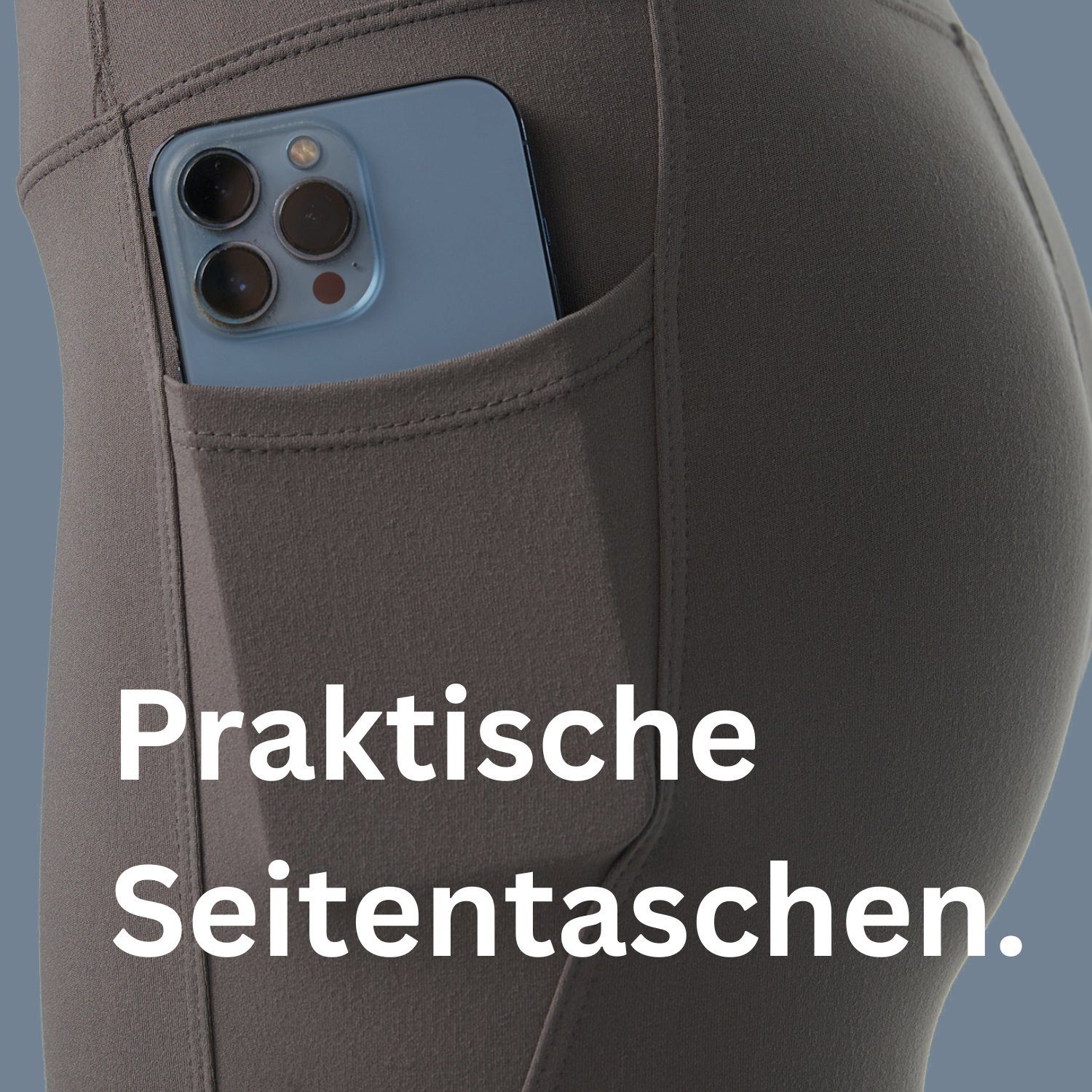 Frentree Leggings mit Taschen für Damen, Lange Sporthose, (High Waist, Yogaleggings in vielen Farben) Laufhose mit hohem Komfort