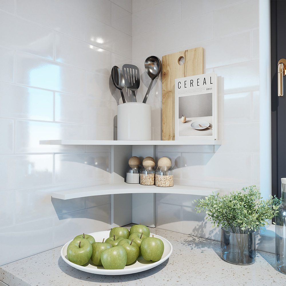 Vicco Eckregal Roman, Weiß, 43.5 x 37 cm