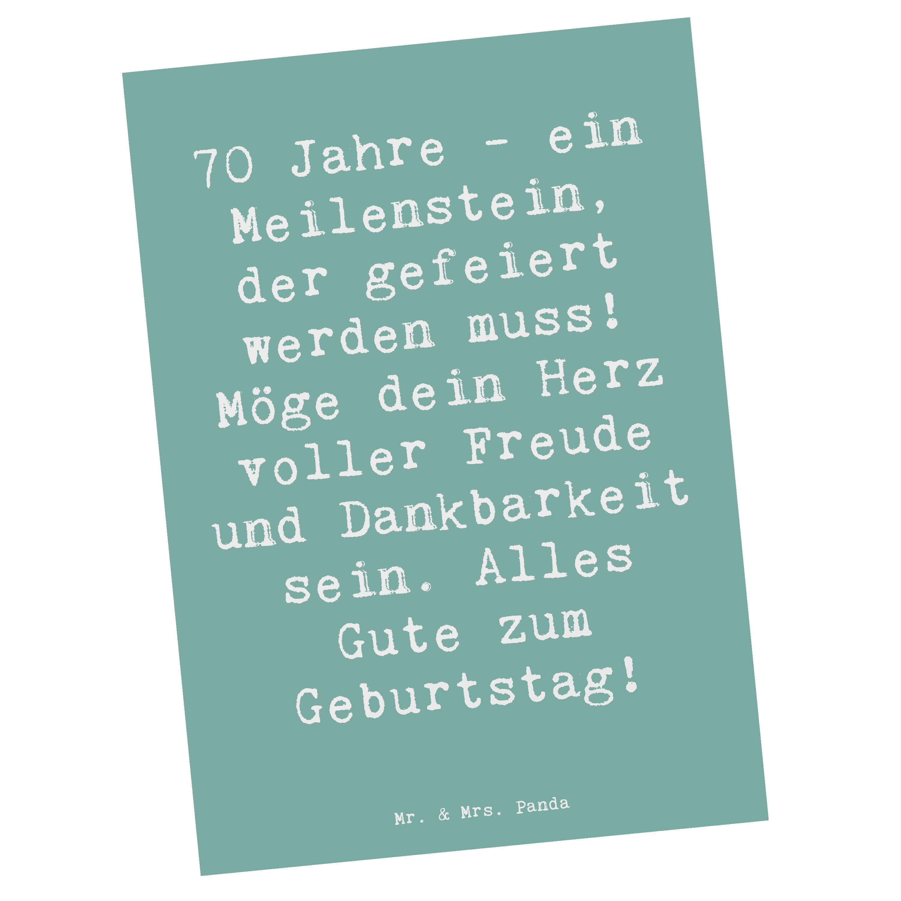 Postkarte Spruch 70. Geburtstag Meilenstein - Meeresbrise - Geschenk, Dankbarke