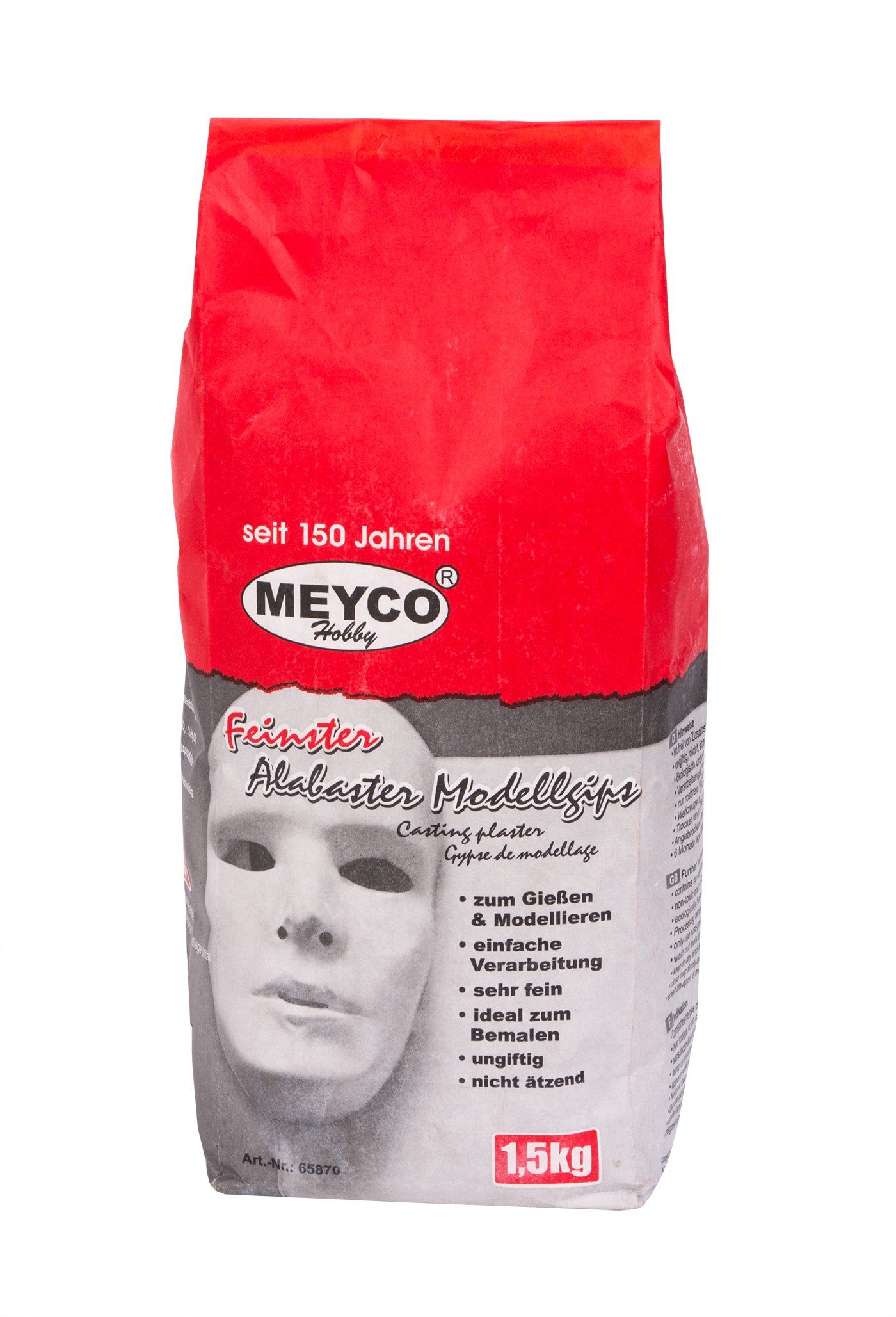 MEYCO Hobby Modelliermasse Alabaster Modelliergips 1,5 kg zum Model